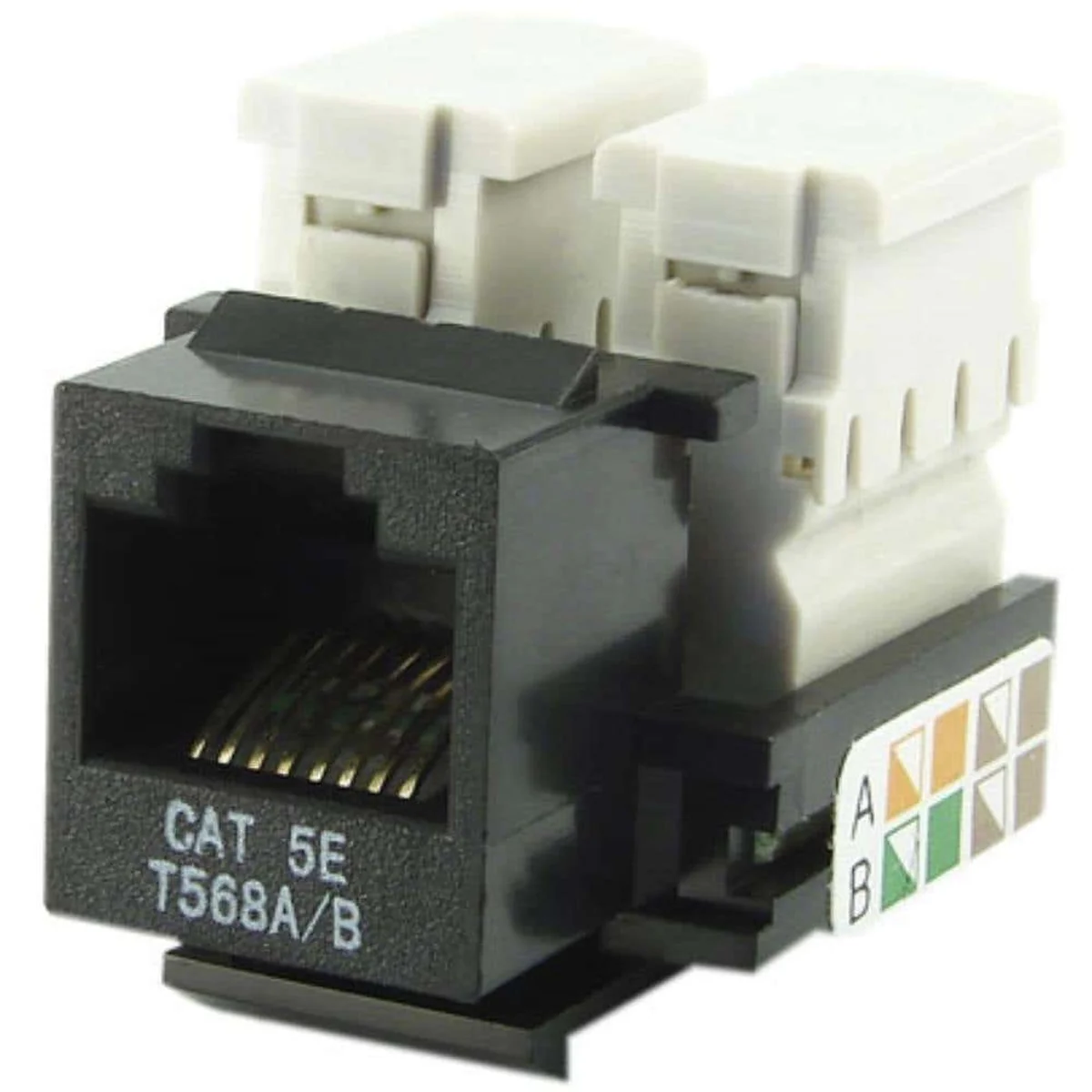 Tomada RJ45 CAT5e 8Vias 568A/B Preta TFP- 88P Metaltex - imagem 1