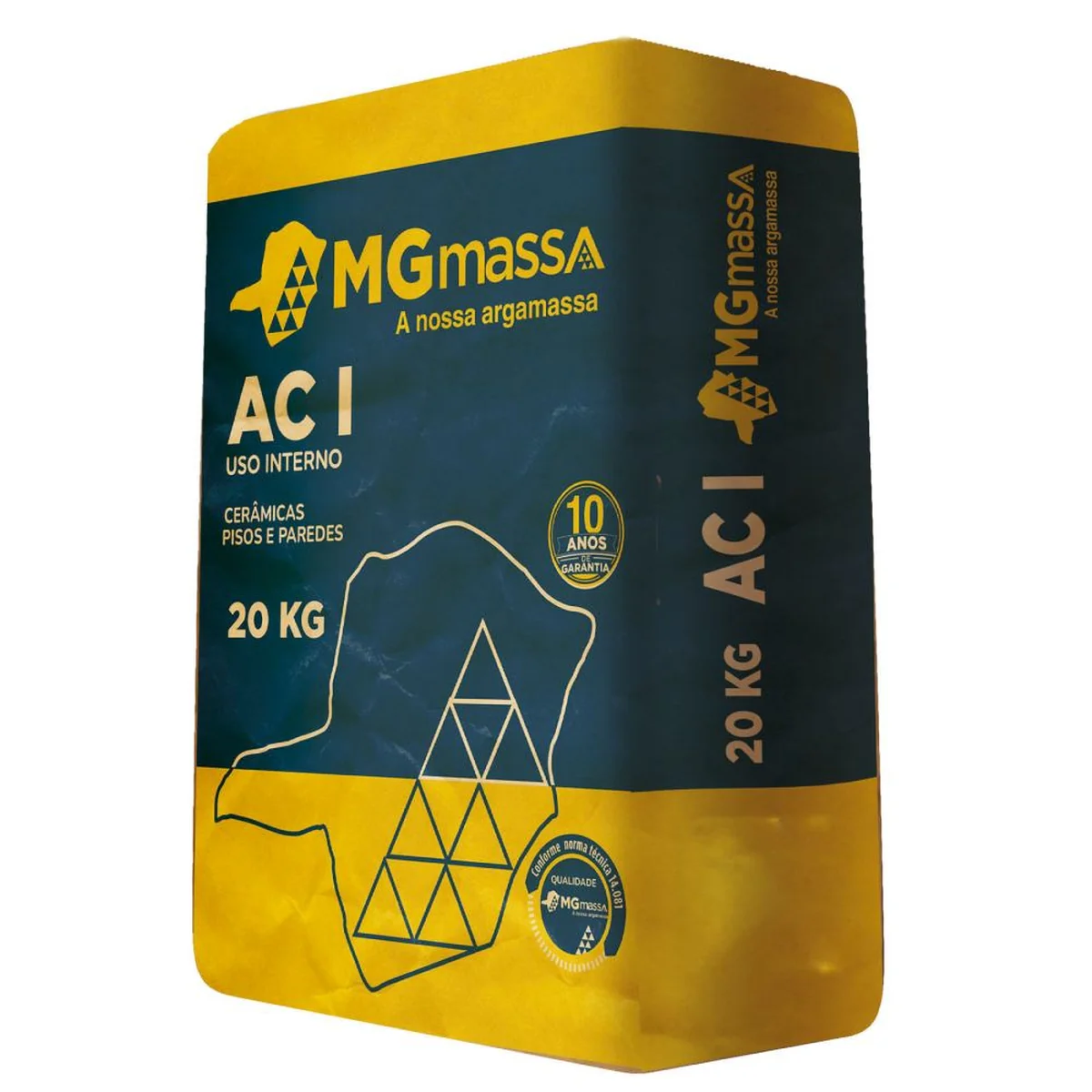 Argamassa Interna AC1 Cinza 20kg Mgmassa - imagem 1