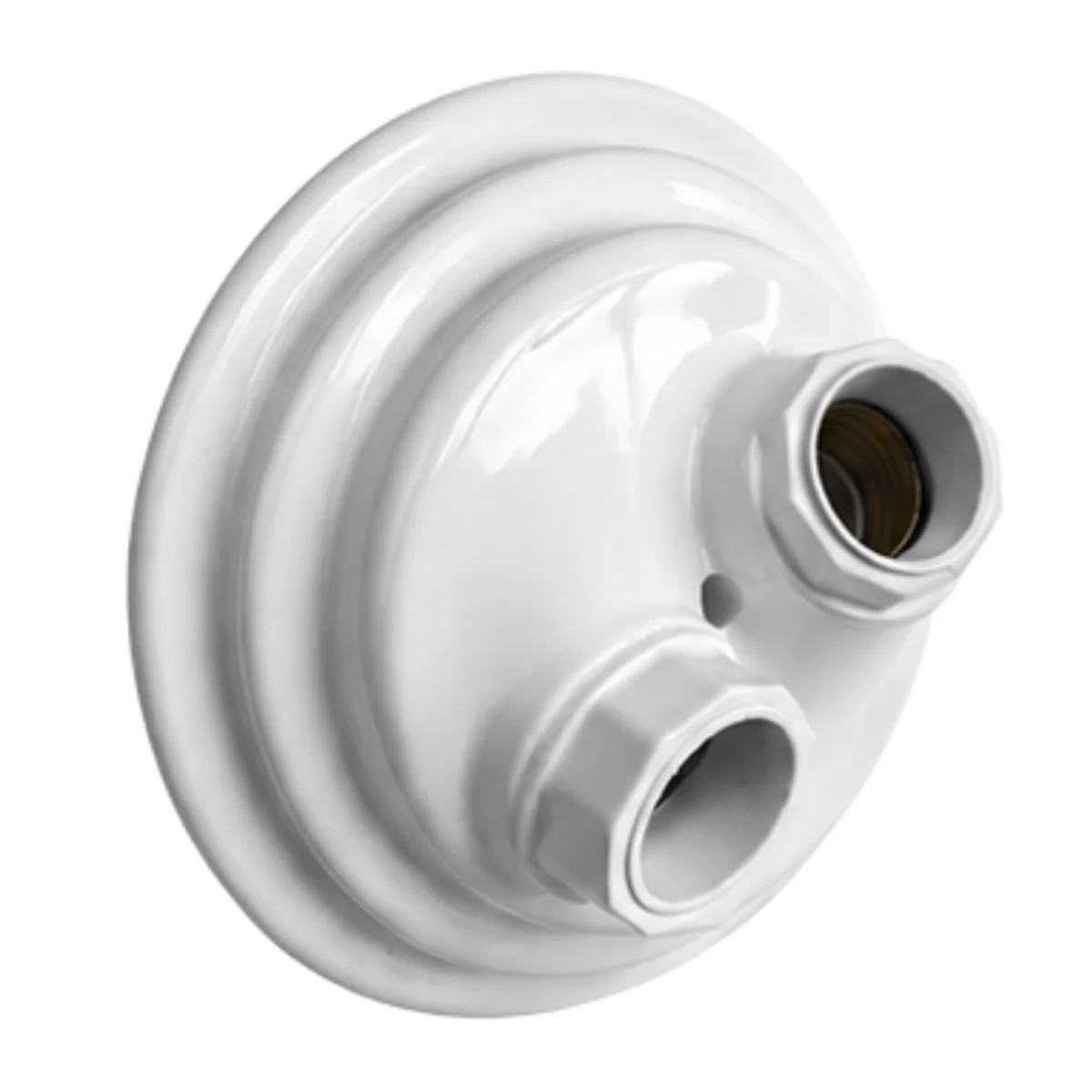 Plafonier Plástico Redondo Pavilonis Soquete Porcelana 2XE27 Branco - imagem 1