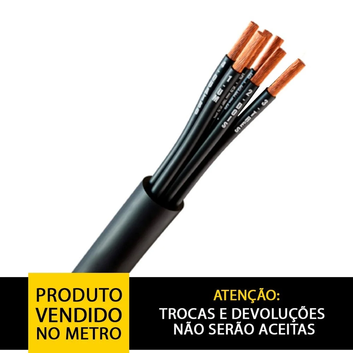 Cabo Controle 6x1mm² 500V PVC Sem Blindagem Poliron - imagem 1