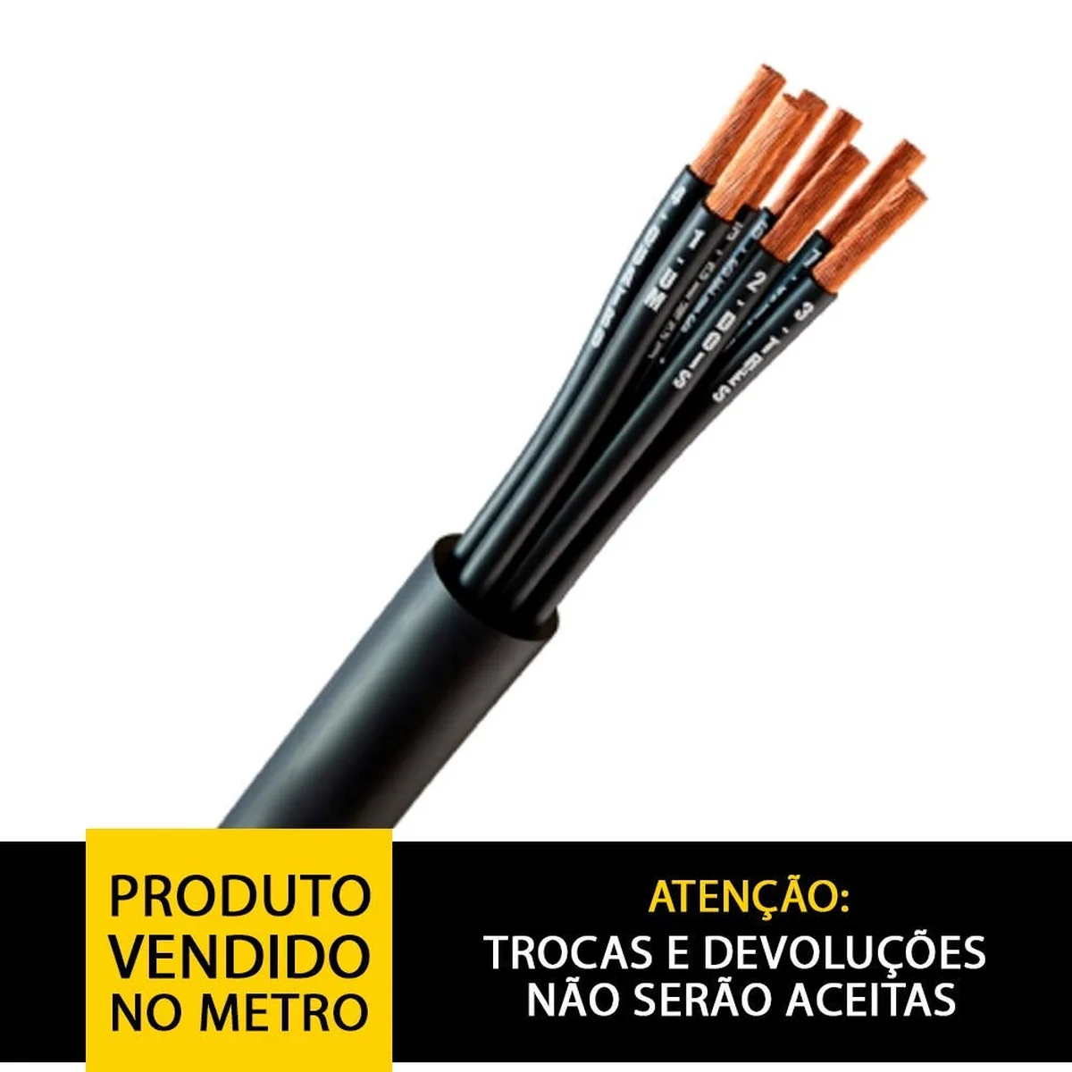 Cabo Controle 7x1,5mm² 1kV PVC Sem Blindagem Poliron - imagem 1