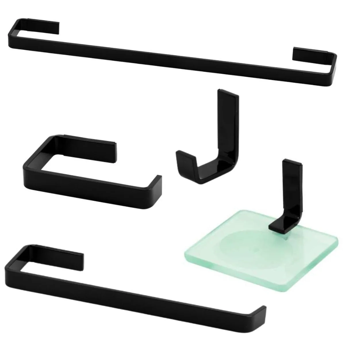 Kit Acessórios para Fixar Metal Preto com 5 peças Preto Luxo Square - imagem 1