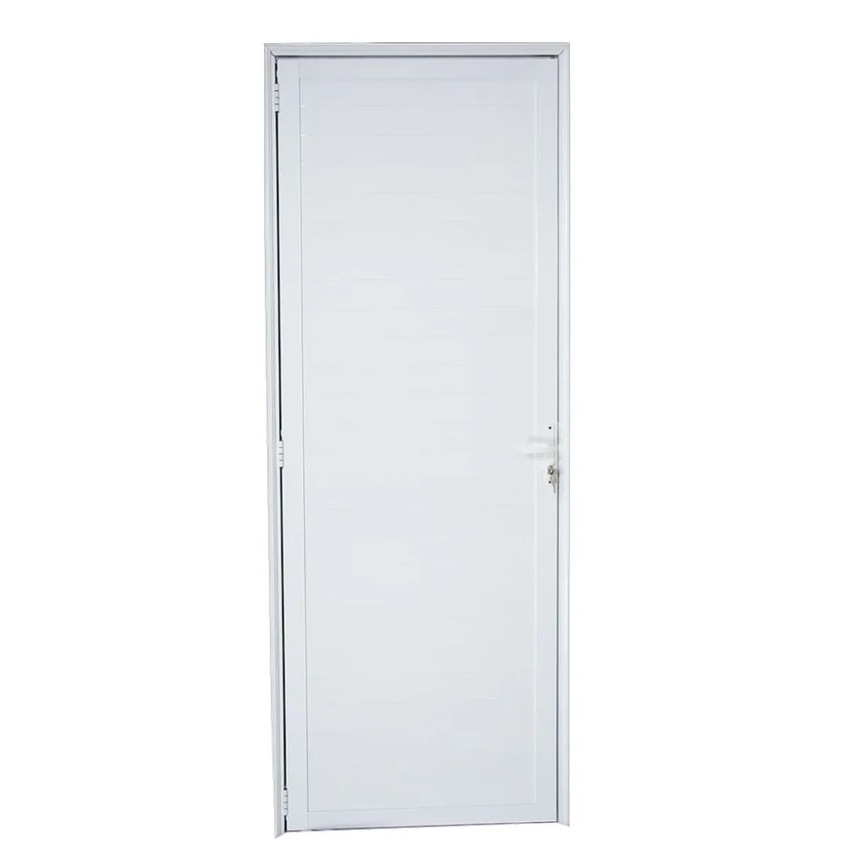 Porta Lambril Alumínio Branco com Fechadura 210x90cm Proex - imagem 1