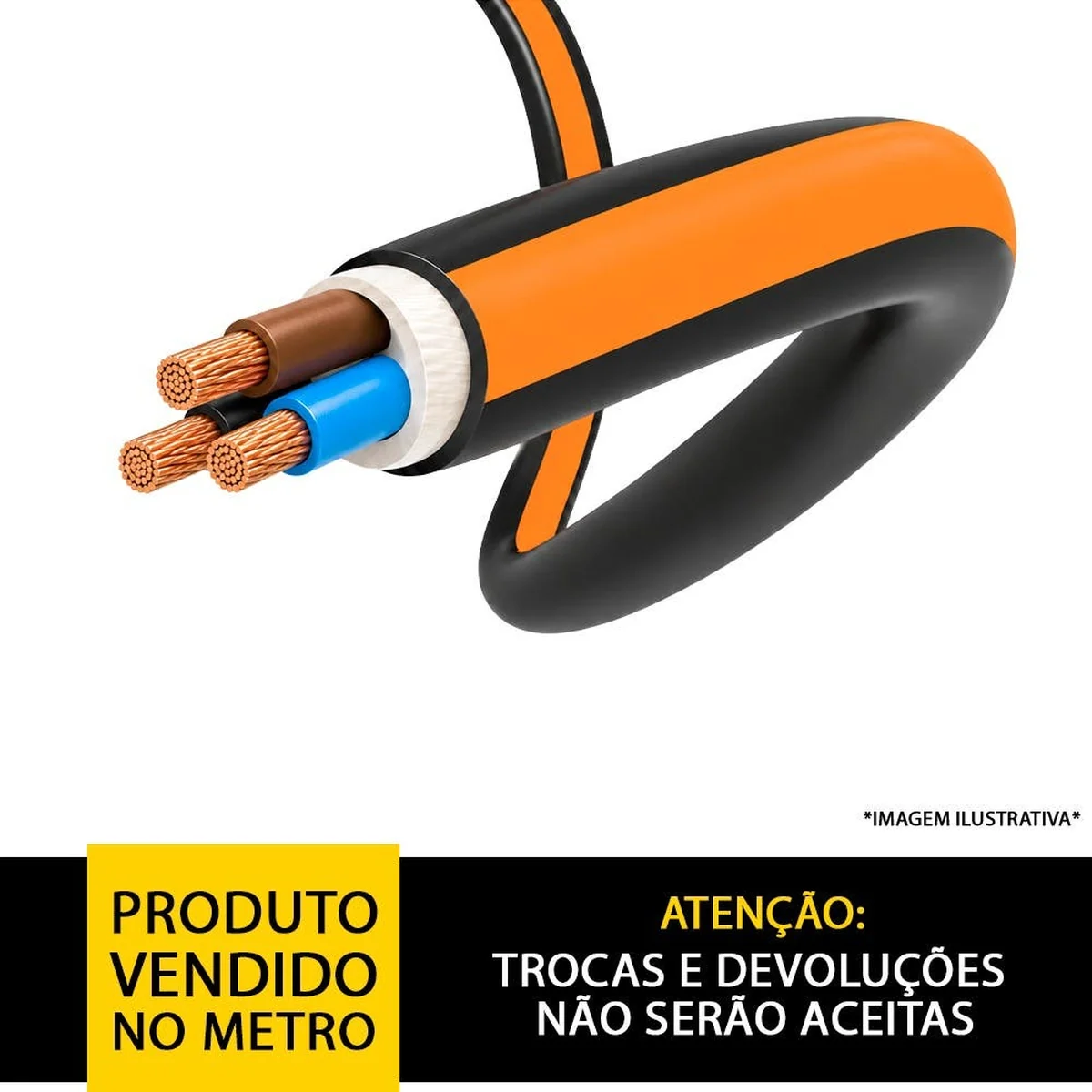 Cabo 1kV 3x4mm² HEPR 90° Classe 5 Afumex Prysmian (Vendido no metro) - imagem 1