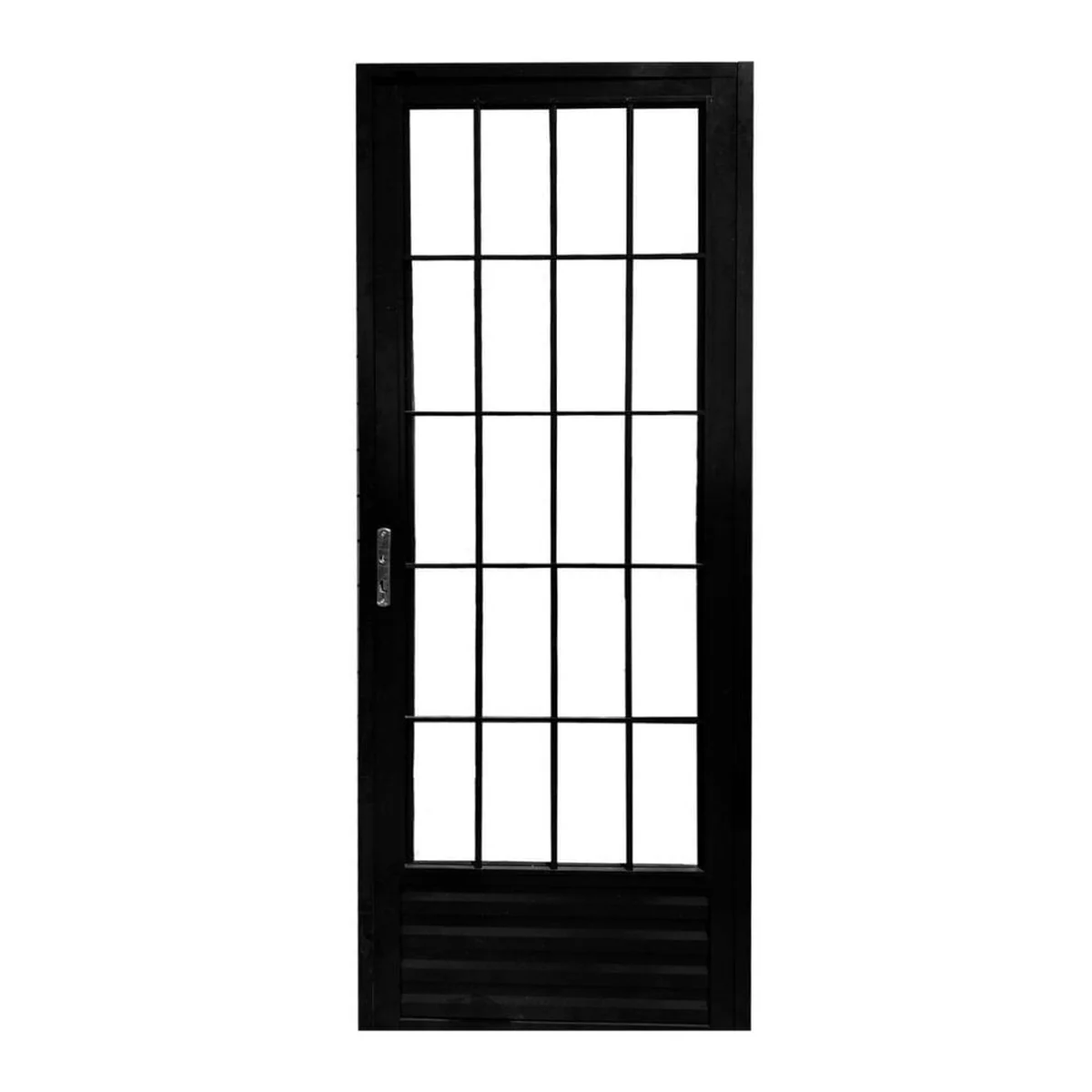 Porta Palito Alumínio Preto Vidro Liso 210x80cm Quality - imagem 1