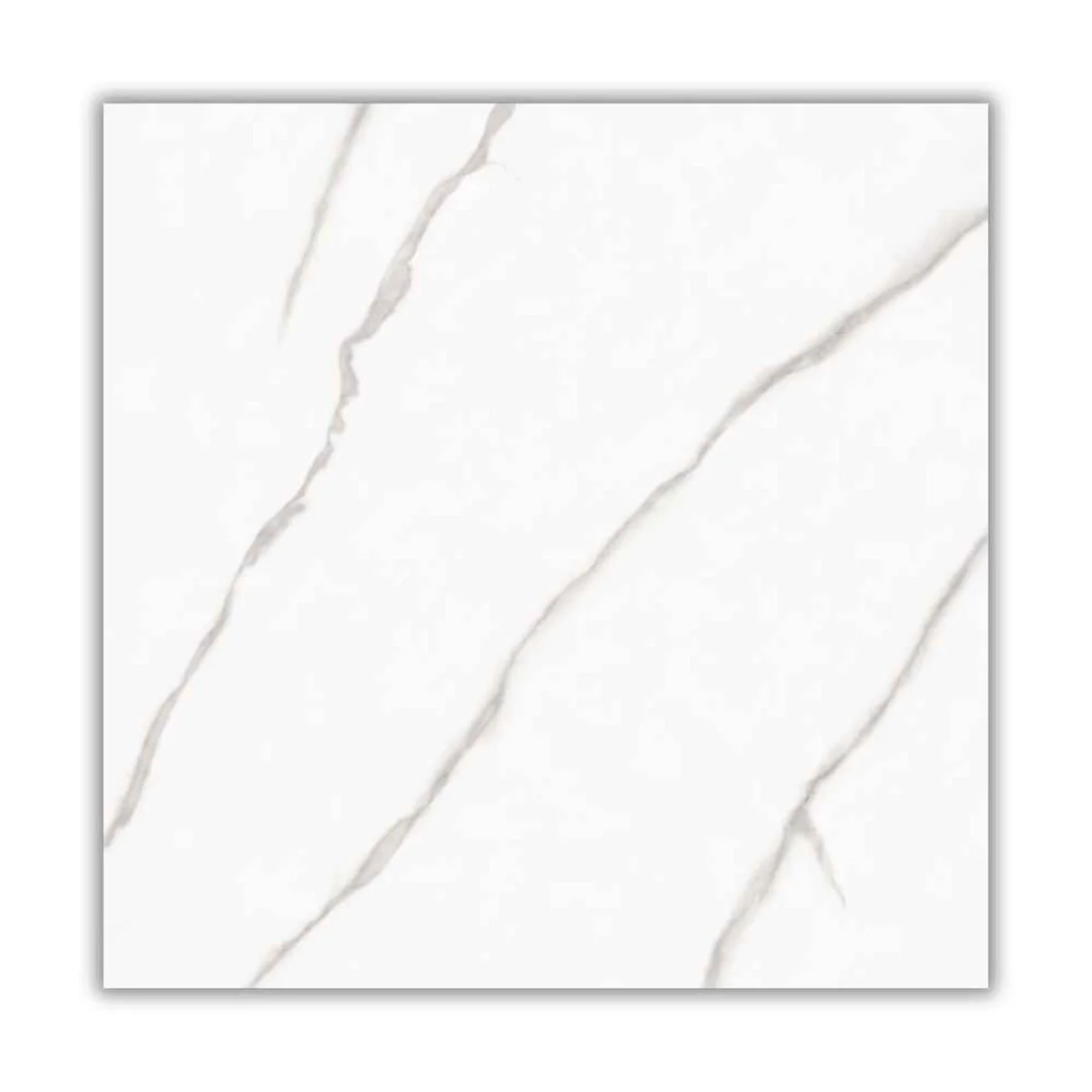 Porcelanato Carrara Retificado Acetinado Branco 61x61cm 1,87m2 - imagem 1