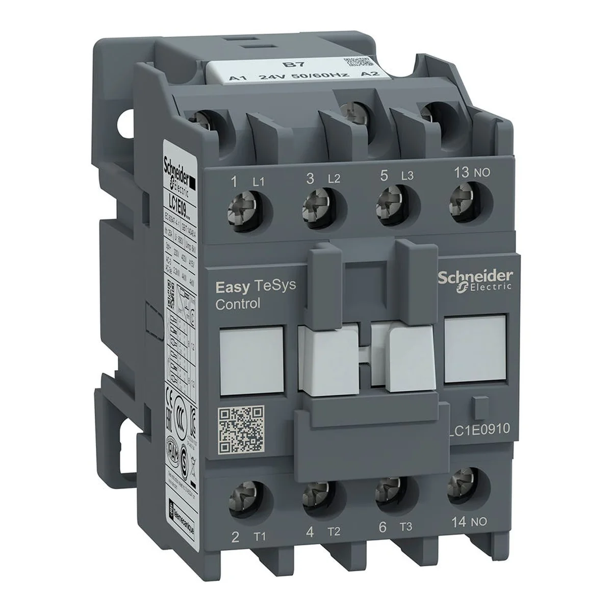 Contator de Potência 9A 1NA 24Vca LC1E0910B7 Schneider - imagem 1