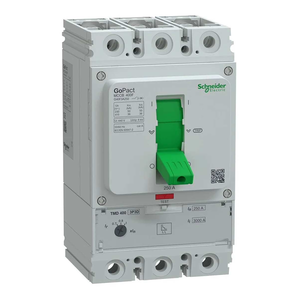 Disjuntor Caixa Moldada Tripolar 250A 415V 36kA G40F3A250 Schneider - imagem 1