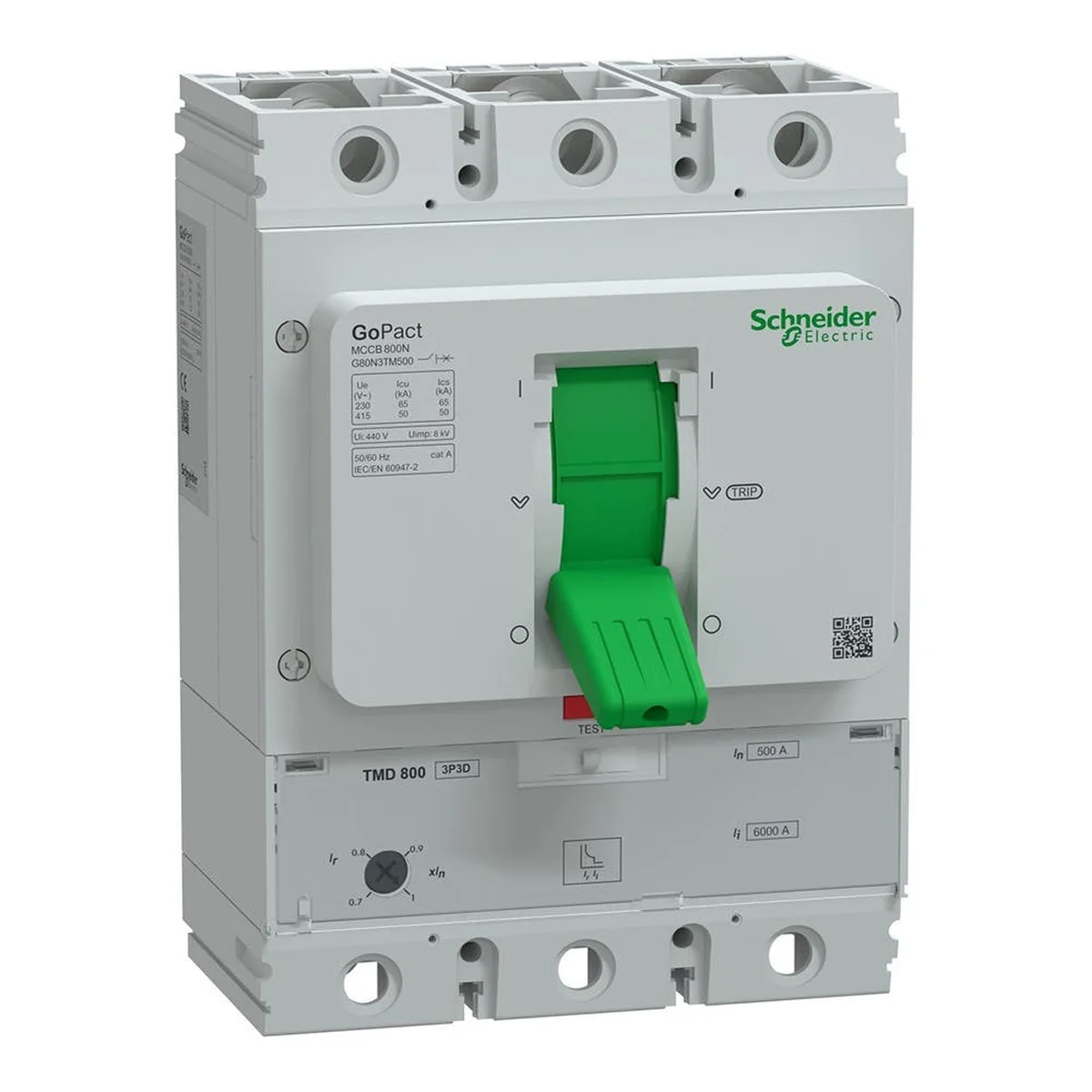 Disjuntor Caixa Moldada Tripolar 500A 415V 50kA G80N3TM500 Schneider - imagem 1