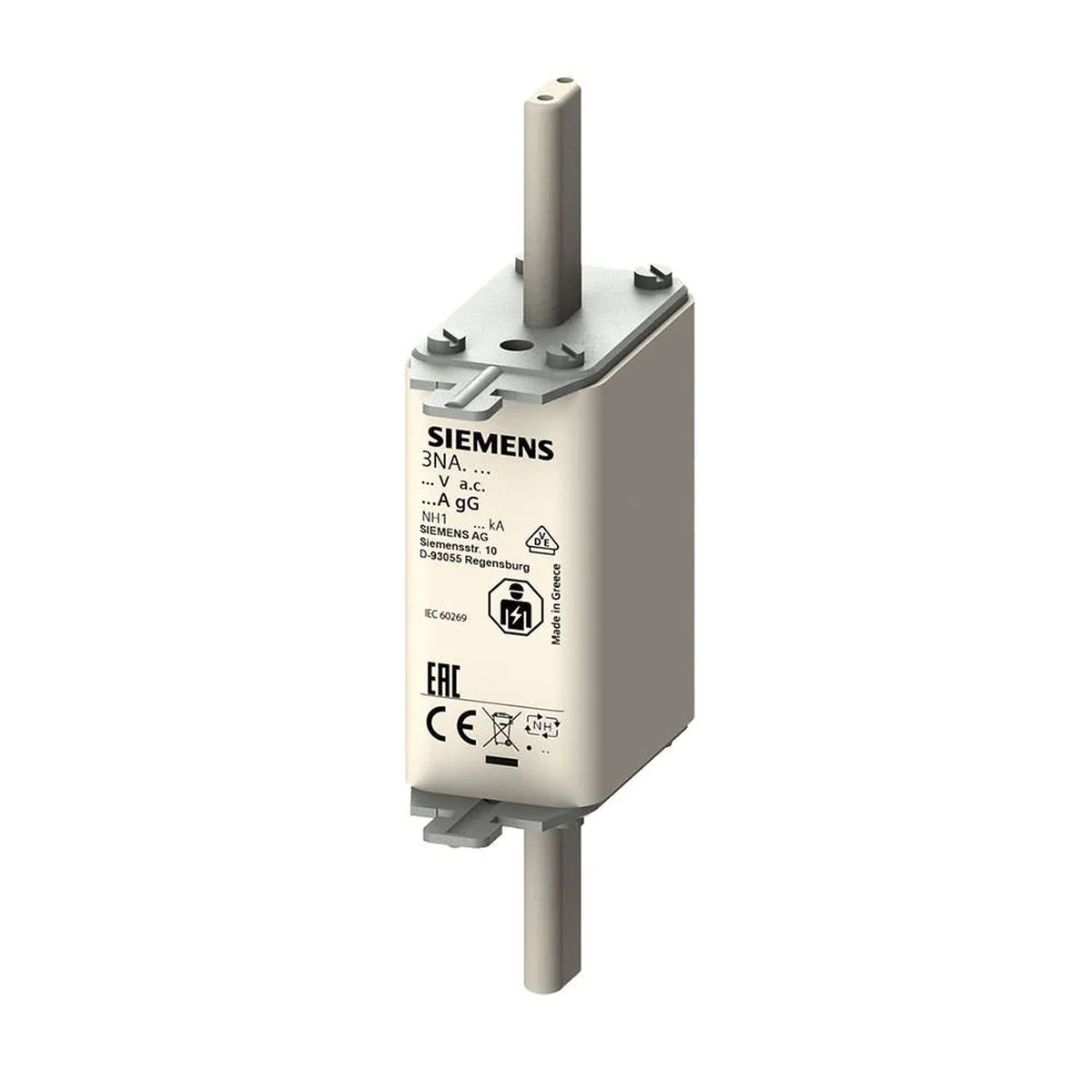 Fusível NH Retardado 80A 500V 120kA 1 3NA3124 Siemens - imagem 1