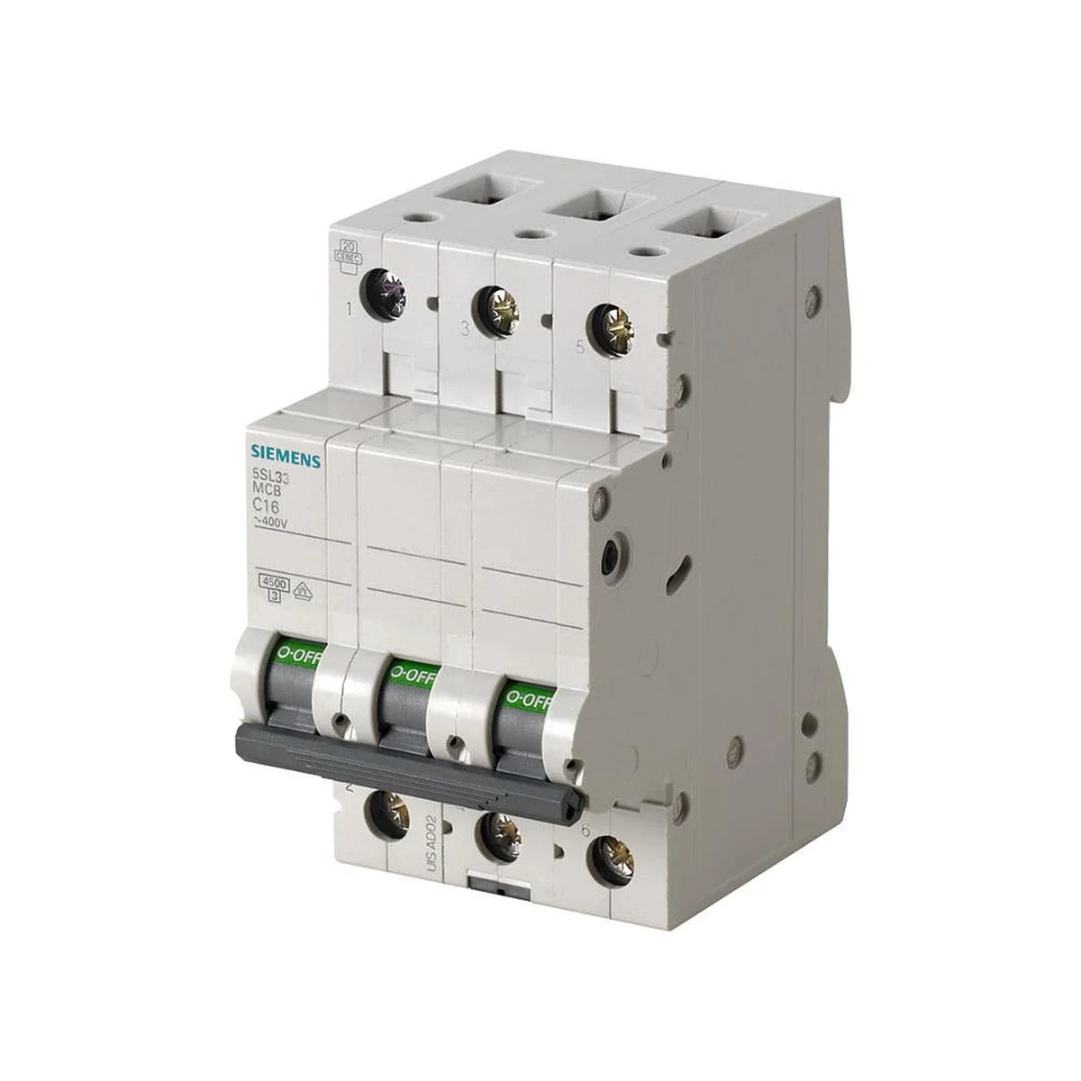 Disjuntor Trifásico 50A Curva C 4,5kA 380V 5SL33507MB Siemens - imagem 1
