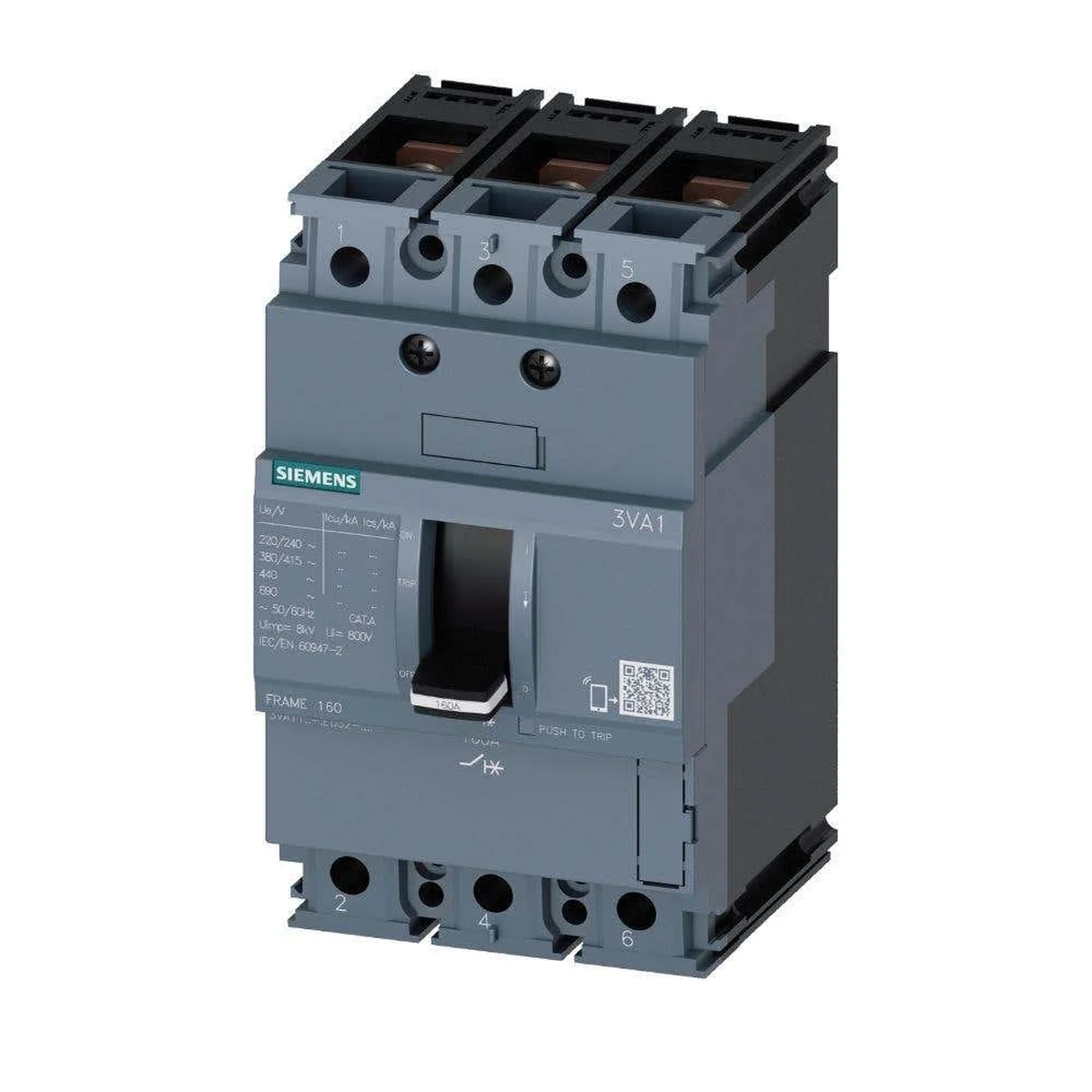 Disjuntor Caixa Moldada Tripolar 250A 240V 55kA 3VA12 Siemens - imagem 1