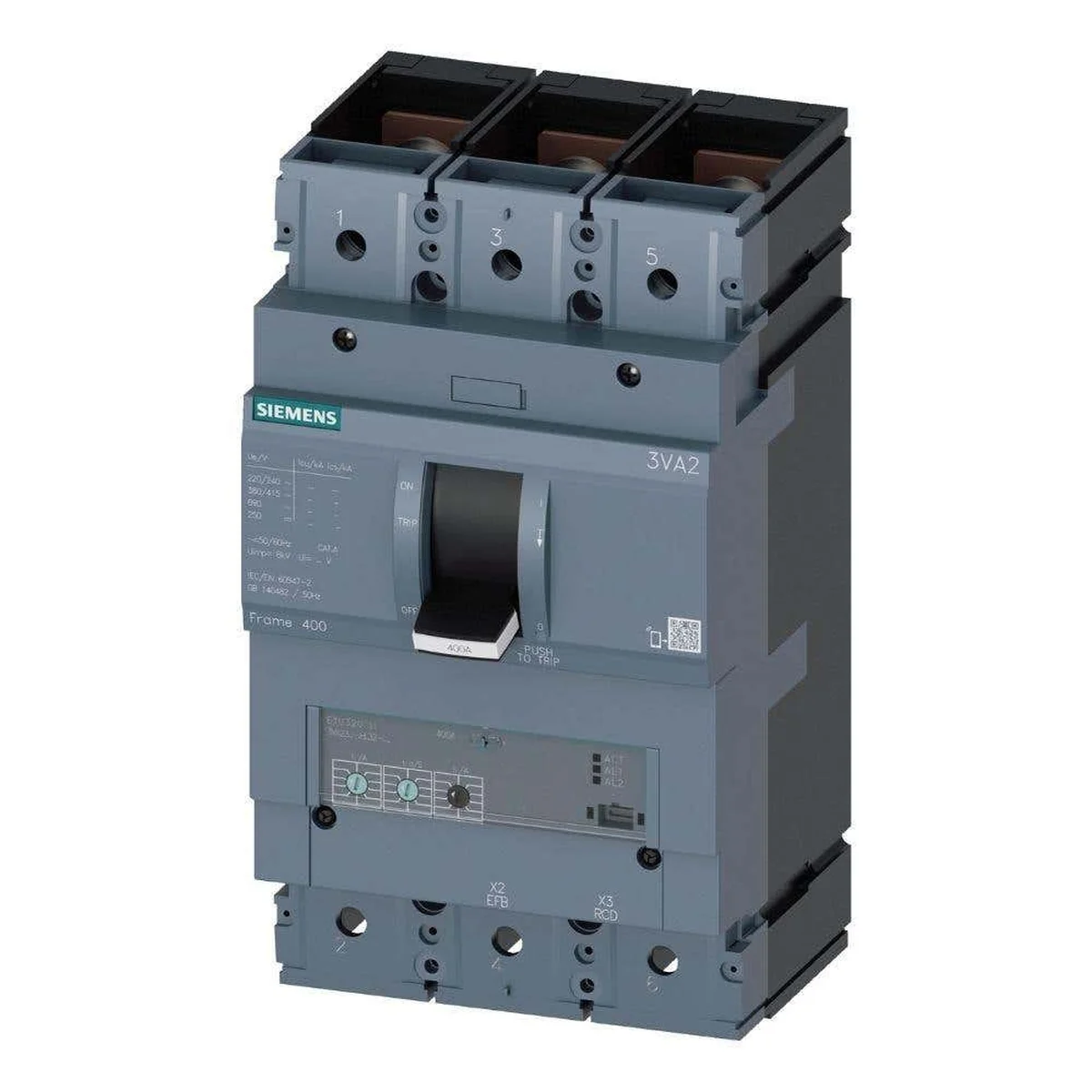 Disjuntor Caixa Moldada Tripolar 630A 240V 85kA 3VA24 Siemens - imagem 1
