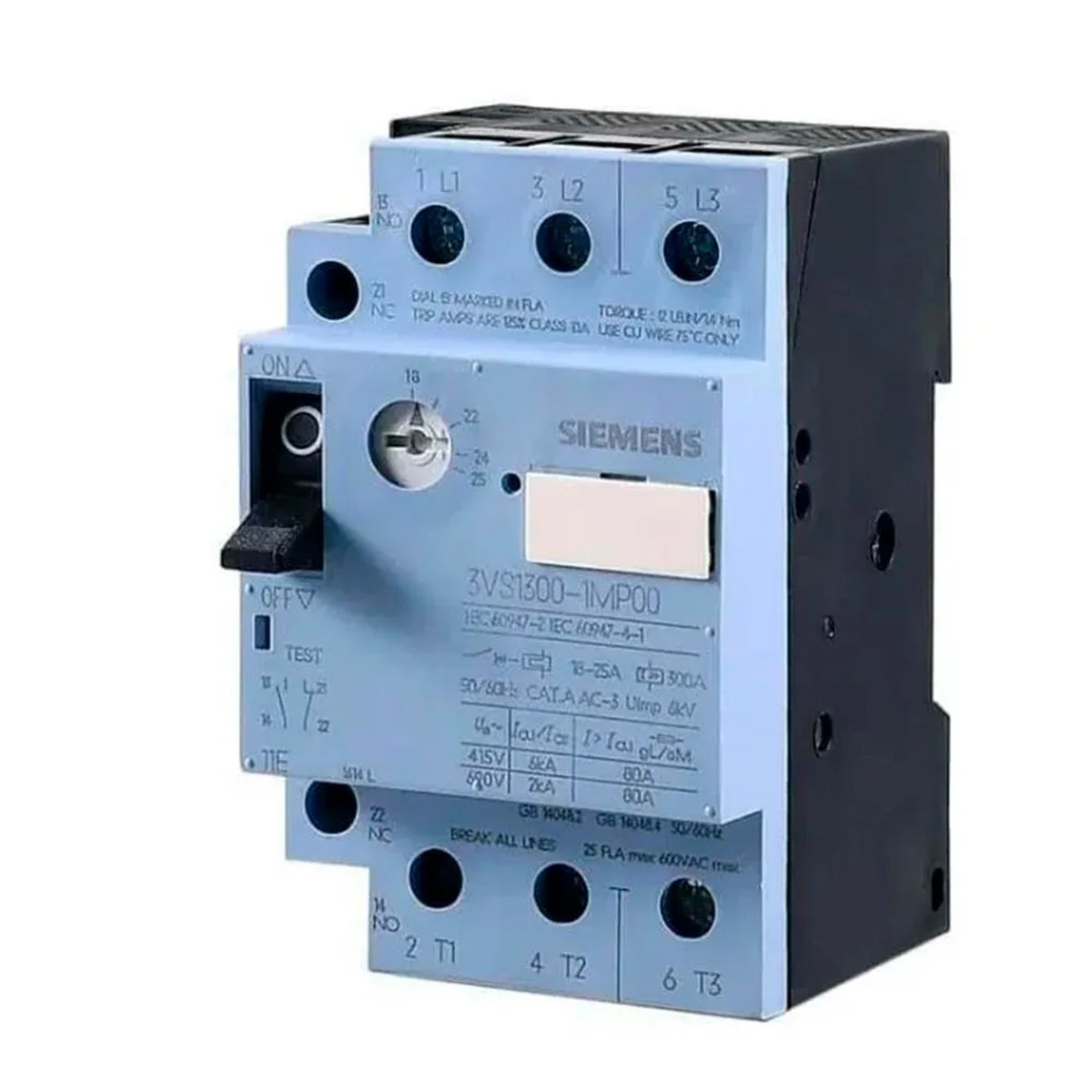 Disjuntor Trifásico Para Motor 10-16A 3VS13001MB00 Siemens - imagem 1