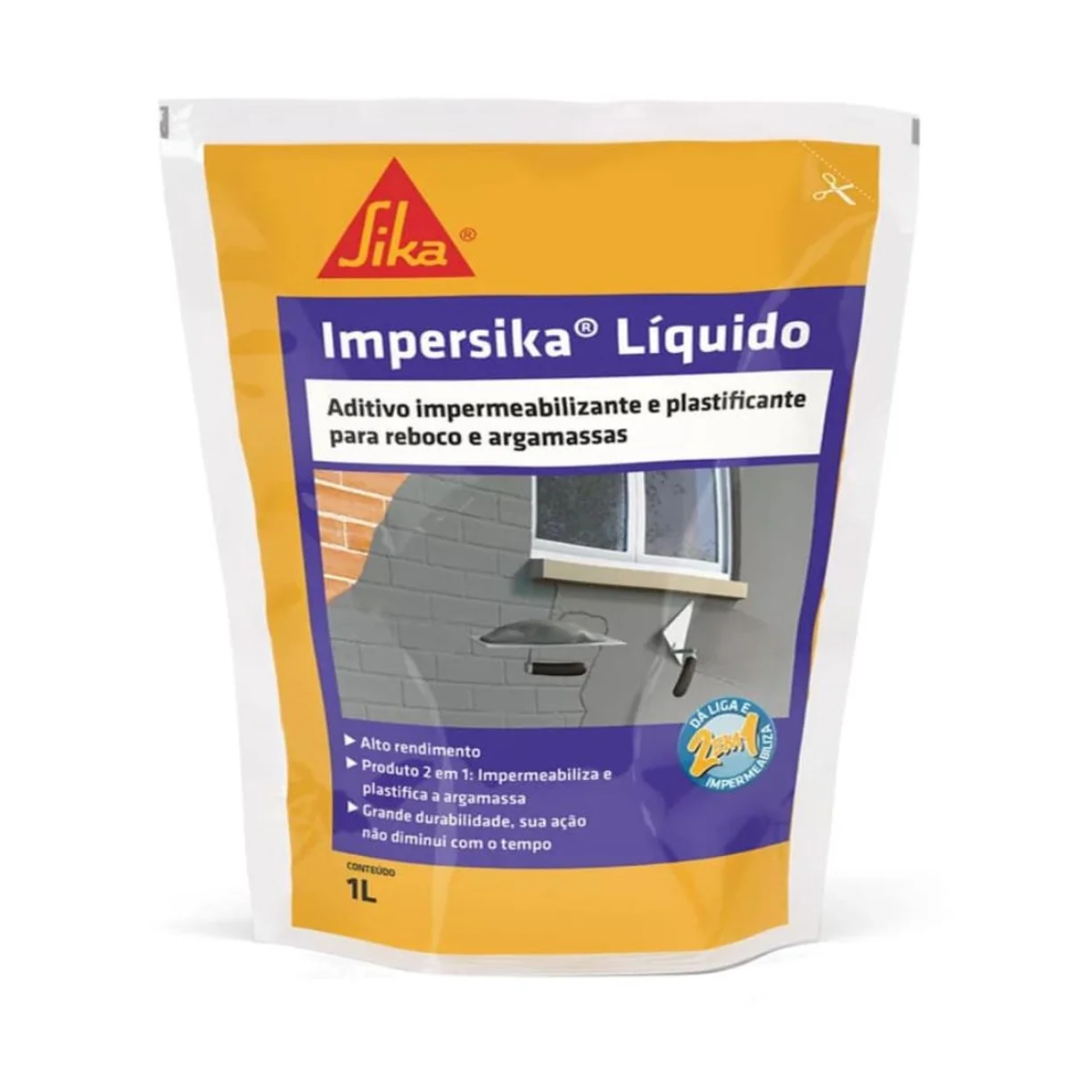 Impermeabilizante Plastificante Impersika para Concreto 1l Sika - imagem 1