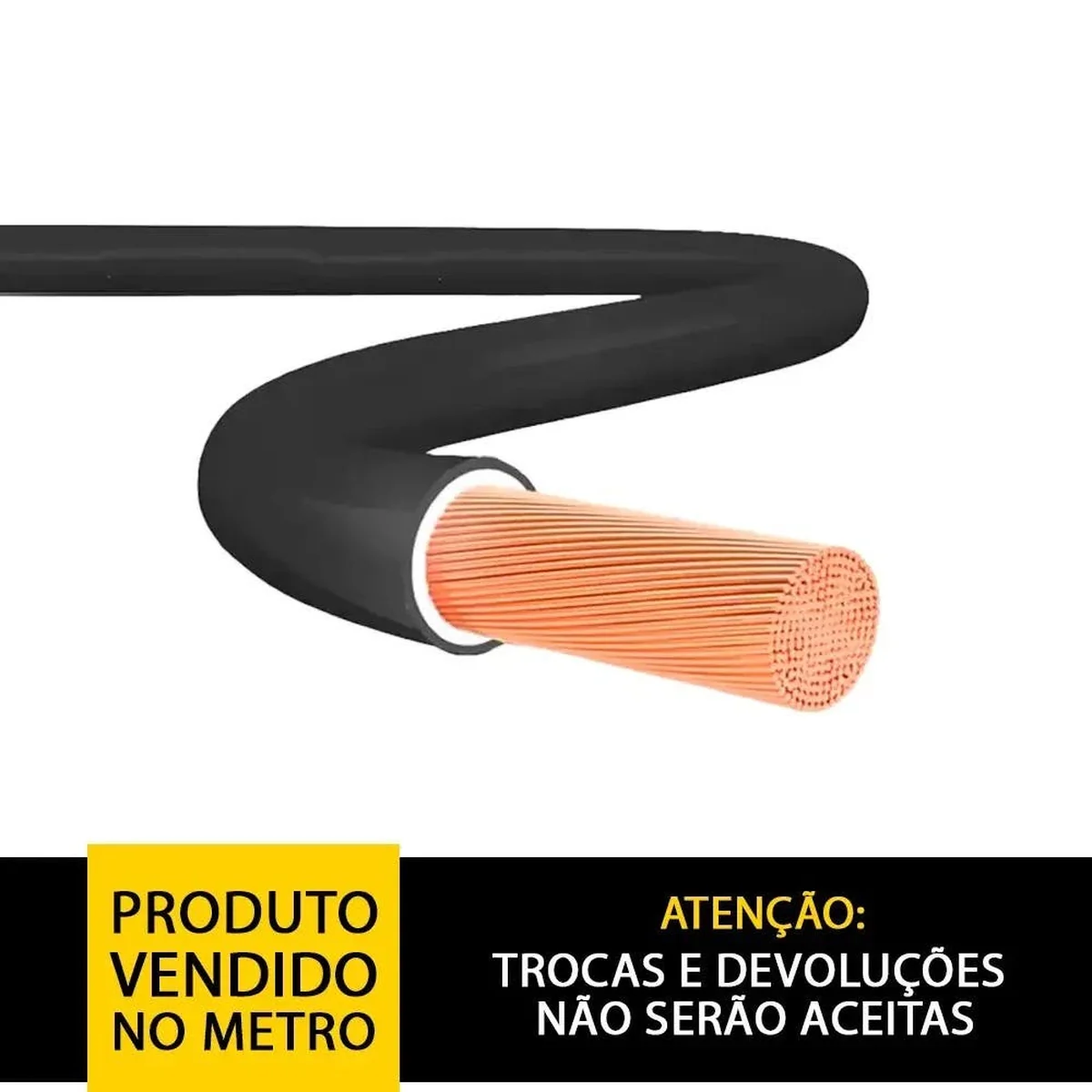 Cabo Flexível 750V 10mm² Preto Classe 5 Sil (Vendido no metro) - imagem 1