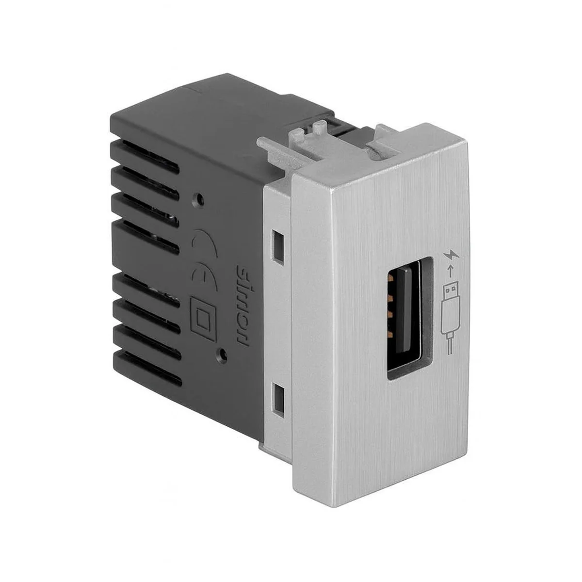 Módulo Tomada S30/35 USB 1,5A Alumínio Sem Placa 3038134 Simon - imagem 1