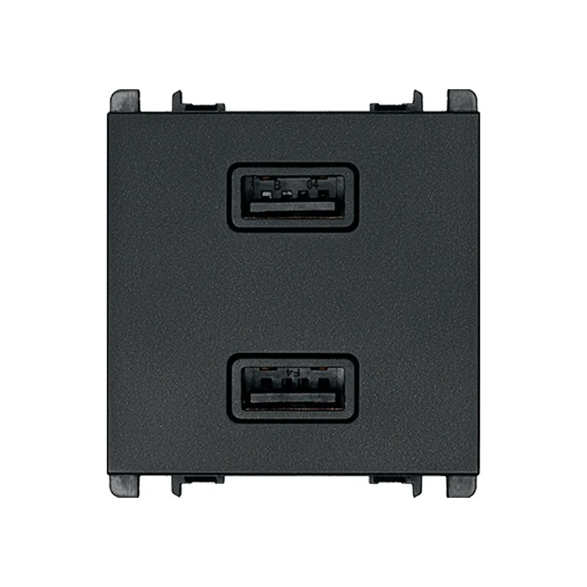 Módulo Tomada S26 2 USB Bivolt Grafite Sem Placa 26100096038 Simon - imagem 1
