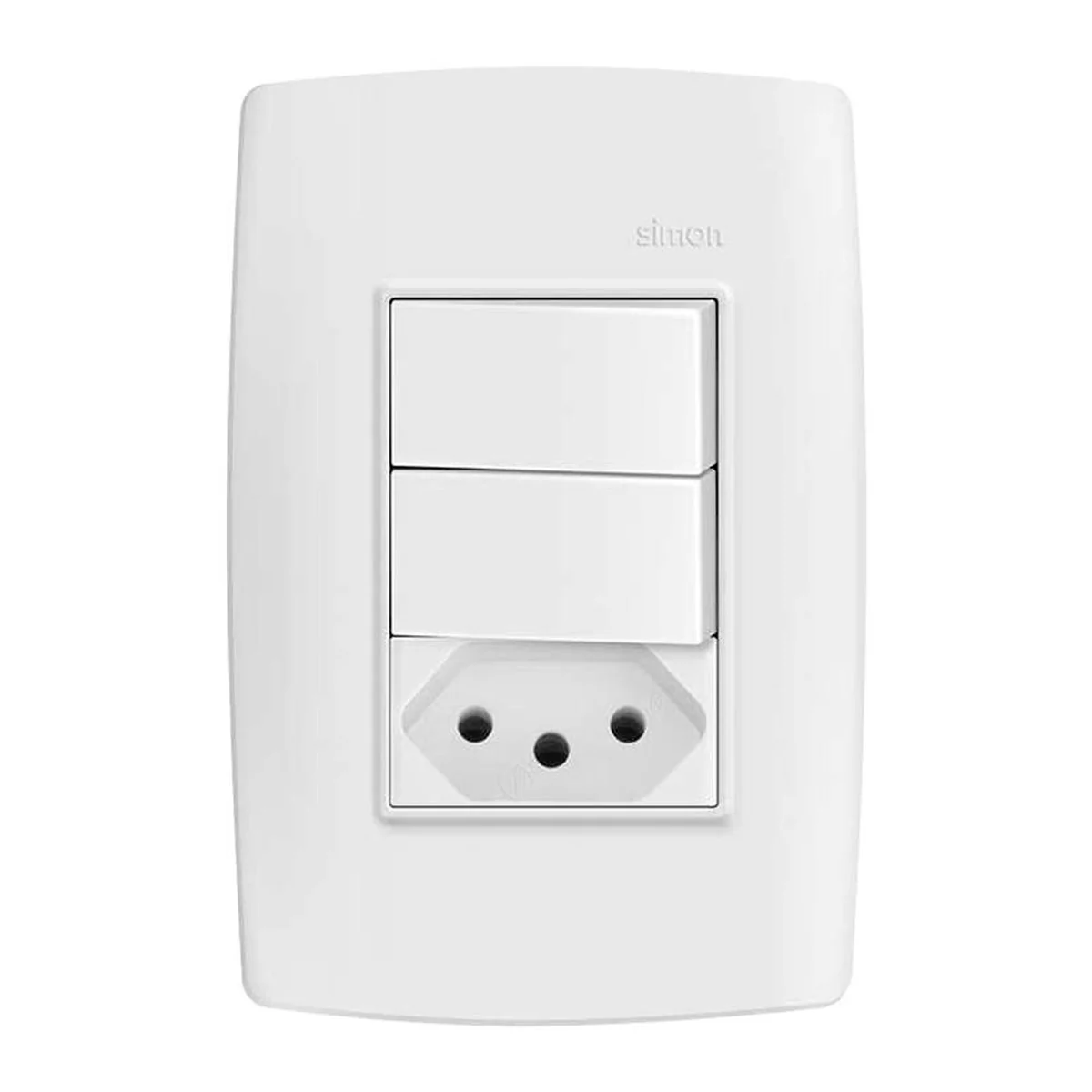 Conjunto Interruptor Simples+Paralelo+Tomada 10A 250V Branco S30Line Simon - imagem 1
