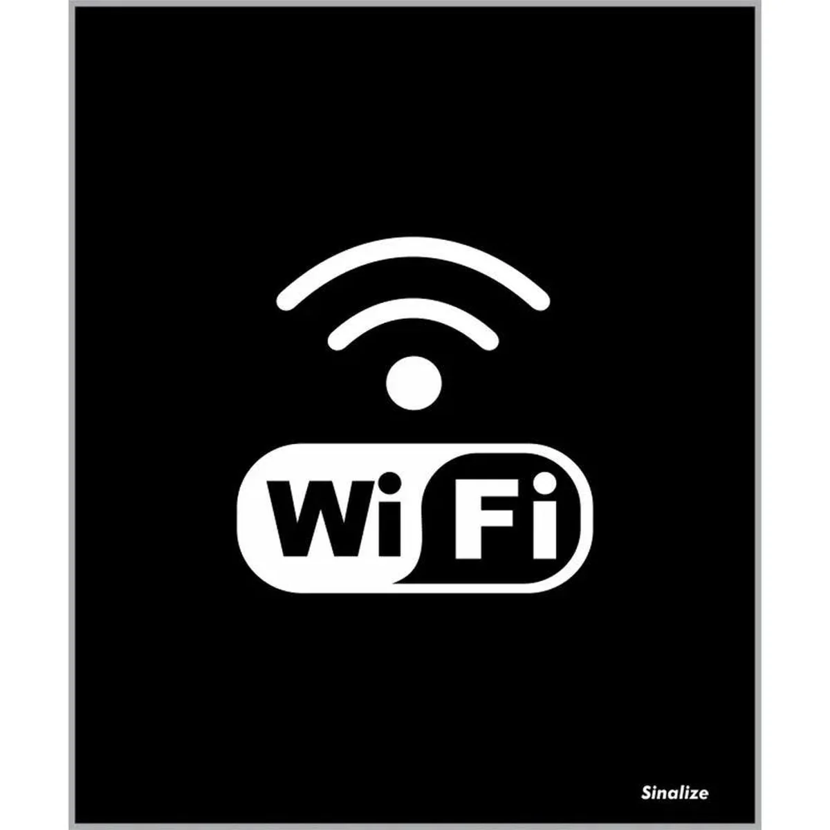 Placa Poliestireno Auto Adesiva WI-FI Preta BLK 07 Sinalize - imagem 1