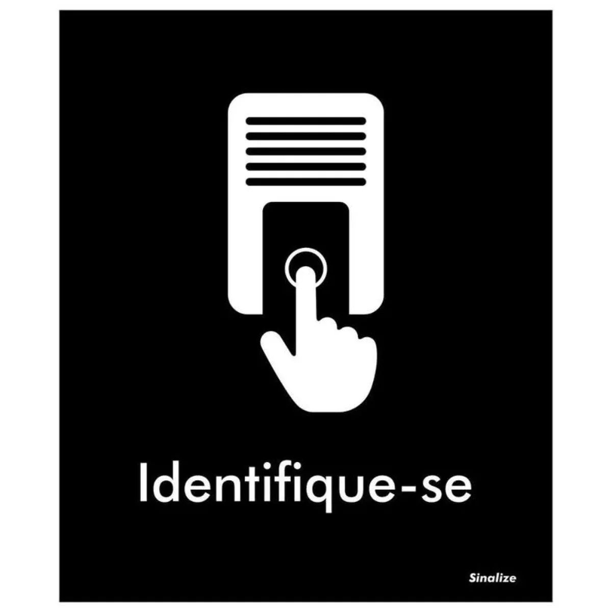 Placa Poliestireno Auto Adesiva Identifique-se Preta BLK 10 sinlize - imagem 1