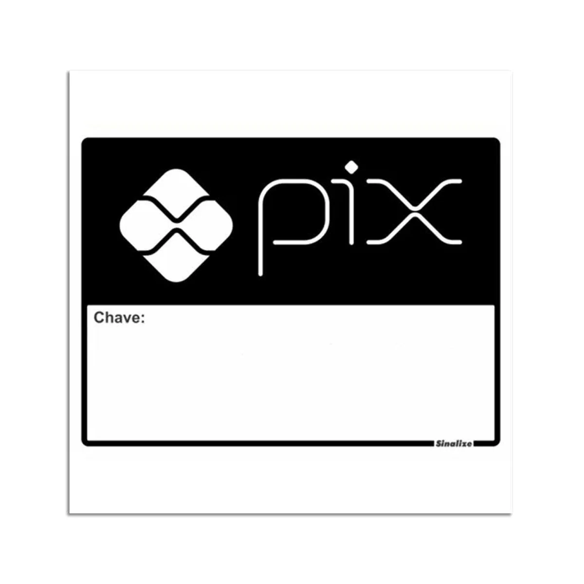 Placa Poliestireno Auto Adesiva Chave PIX 15x20cm 220 CD Sinalize - imagem 1