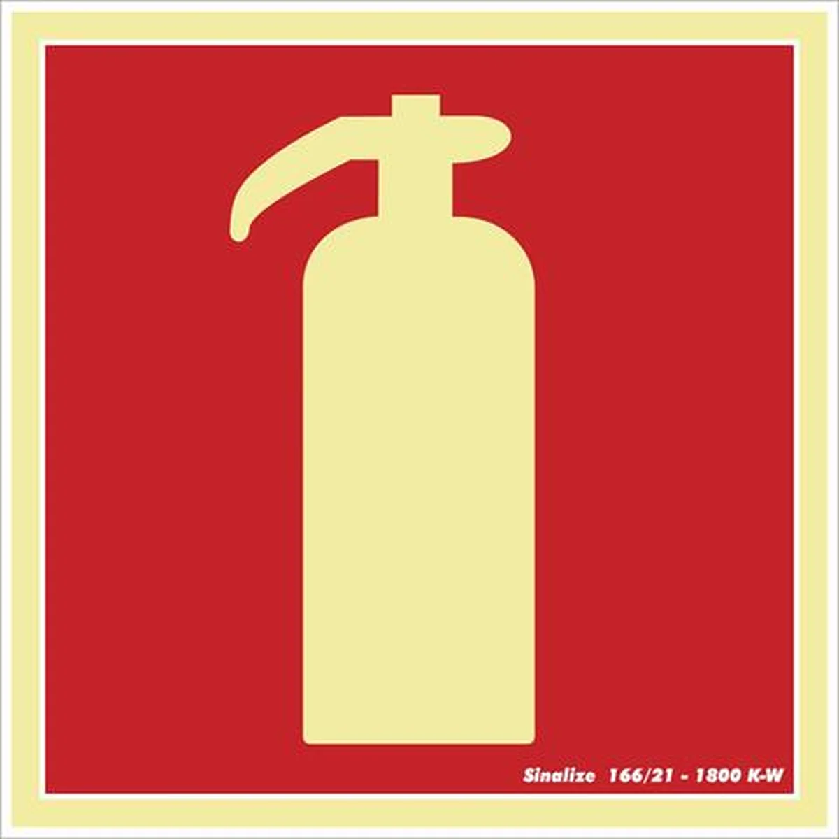 Placa Contra Incêndio Extintor 15x15cm em PVC Fotoluminescente - imagem 1
