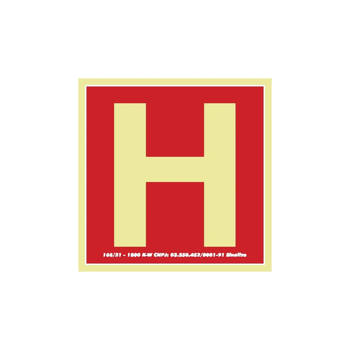 Placa Hidrante de Incêncio 15x15cm em PVC Fotoluminescente - imagem 1