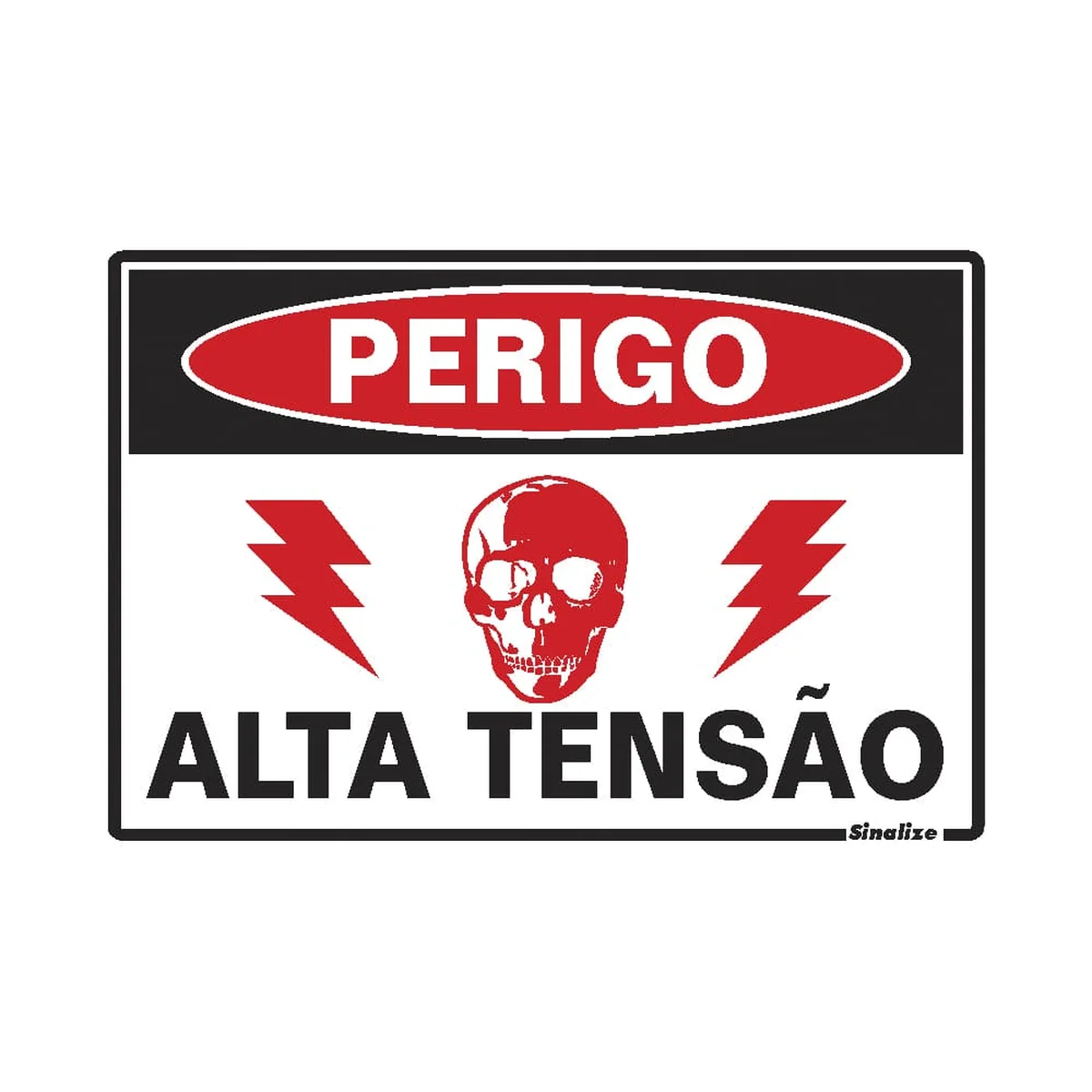 Placa Perigo Alta Tensão 20x30cm em Poliestireno - imagem 1