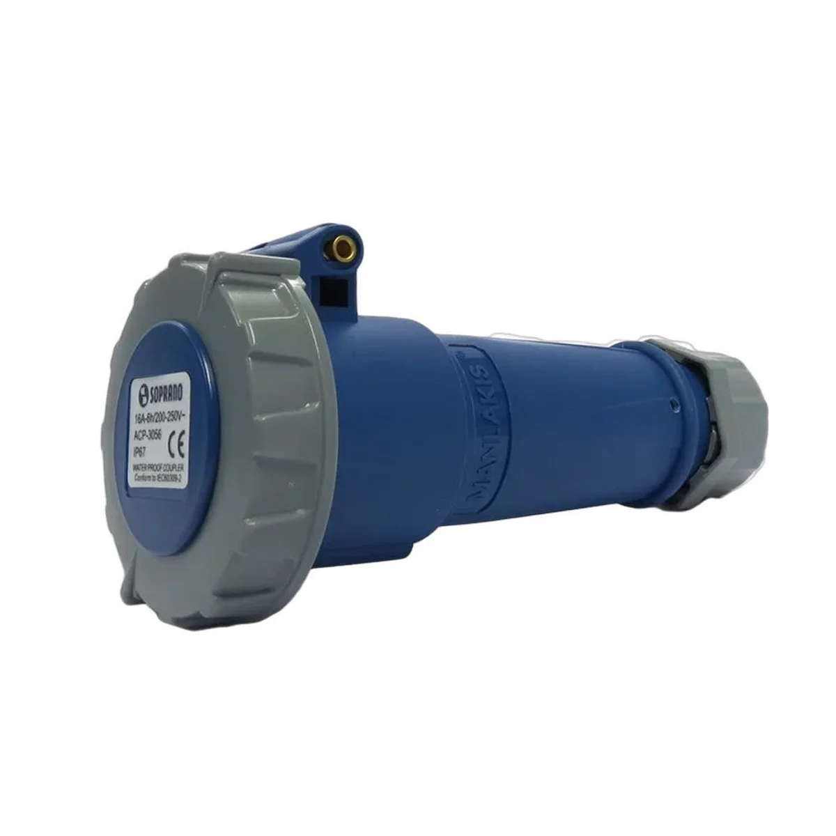 Acoplamento 4P+T 125A 220/240V 9 h IP67 Azul/Cinza ACP-5659 Soprano - imagem 1