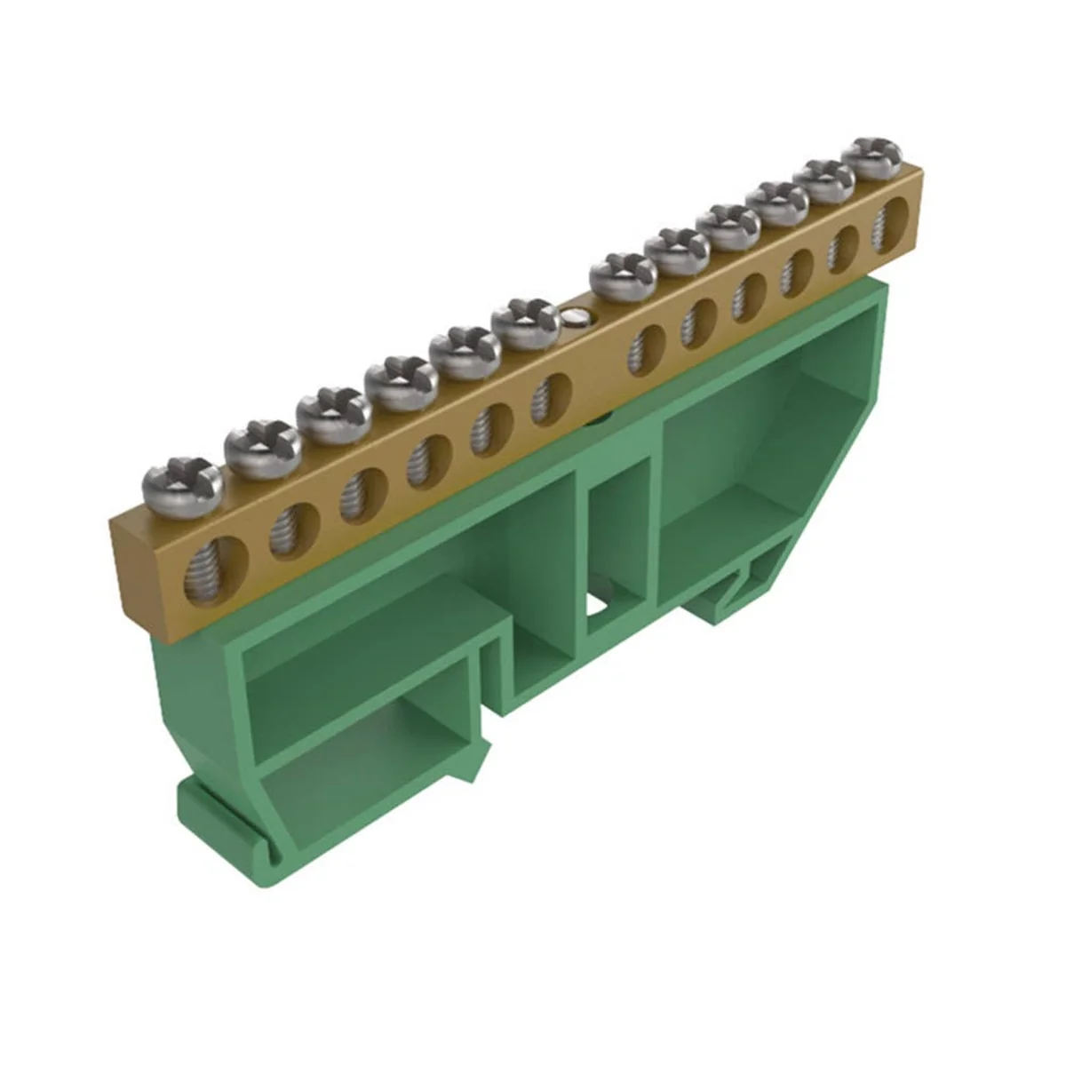 Kit Barramento Terra Para Disjuntor 12 Ligações Verde Soprano - imagem 1