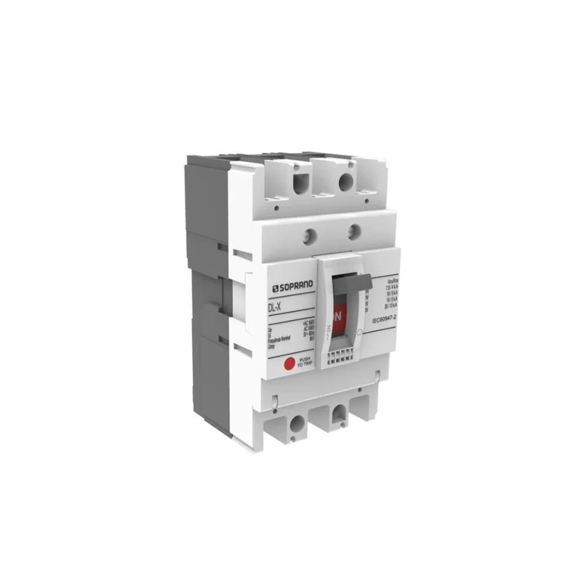 Disjuntor Caixa Moldada Tripolar 200A 220V 70kA DL250X Soprano - imagem 1