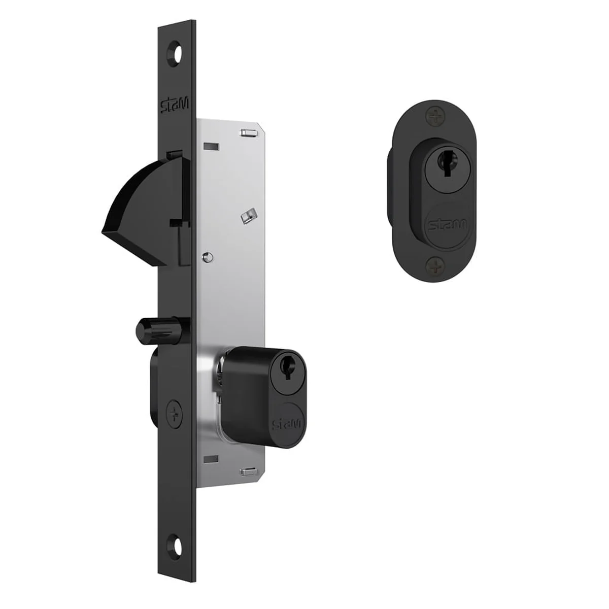 Fechadura Externa Bico de Papagaio Porta de Correr 18MM 901 Preto - imagem 1