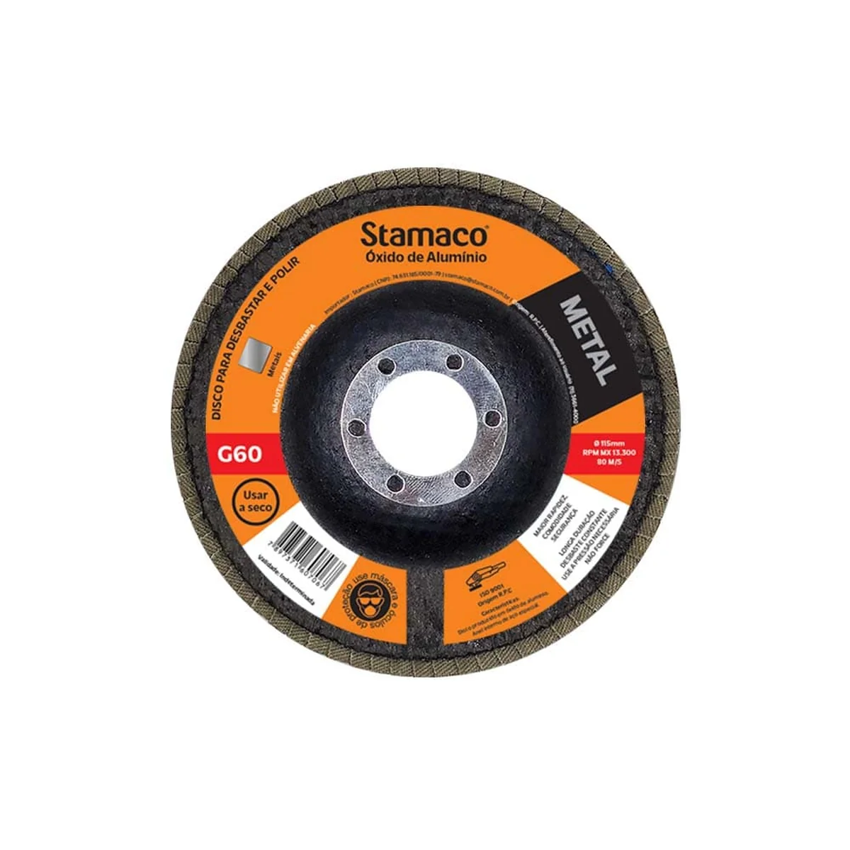 Disco Flap 4.1/2" 115x22mm Grão 60 Stamaco - imagem 1