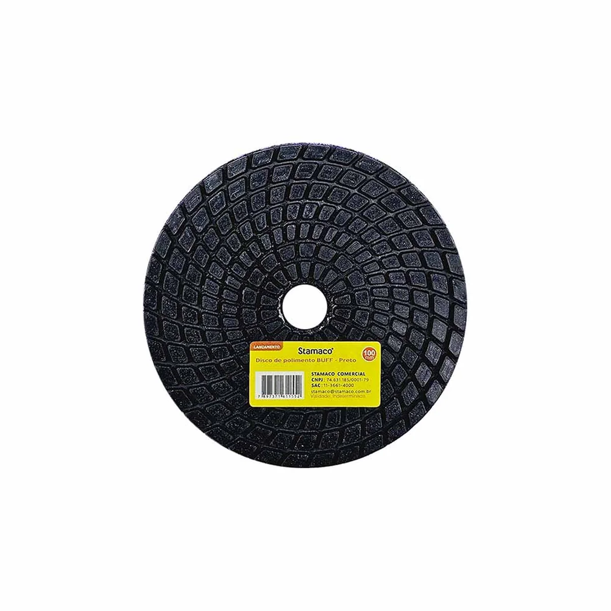 Disco de Lixa Diamantado 100mm Buff Preto 11552 Stamaco - imagem 1