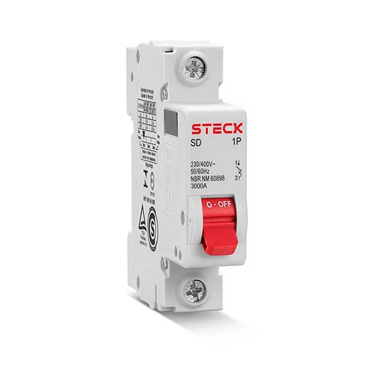Disjuntor Monopolar 32A Curva C 220V 3kA SDD61C32 Steck - imagem 1