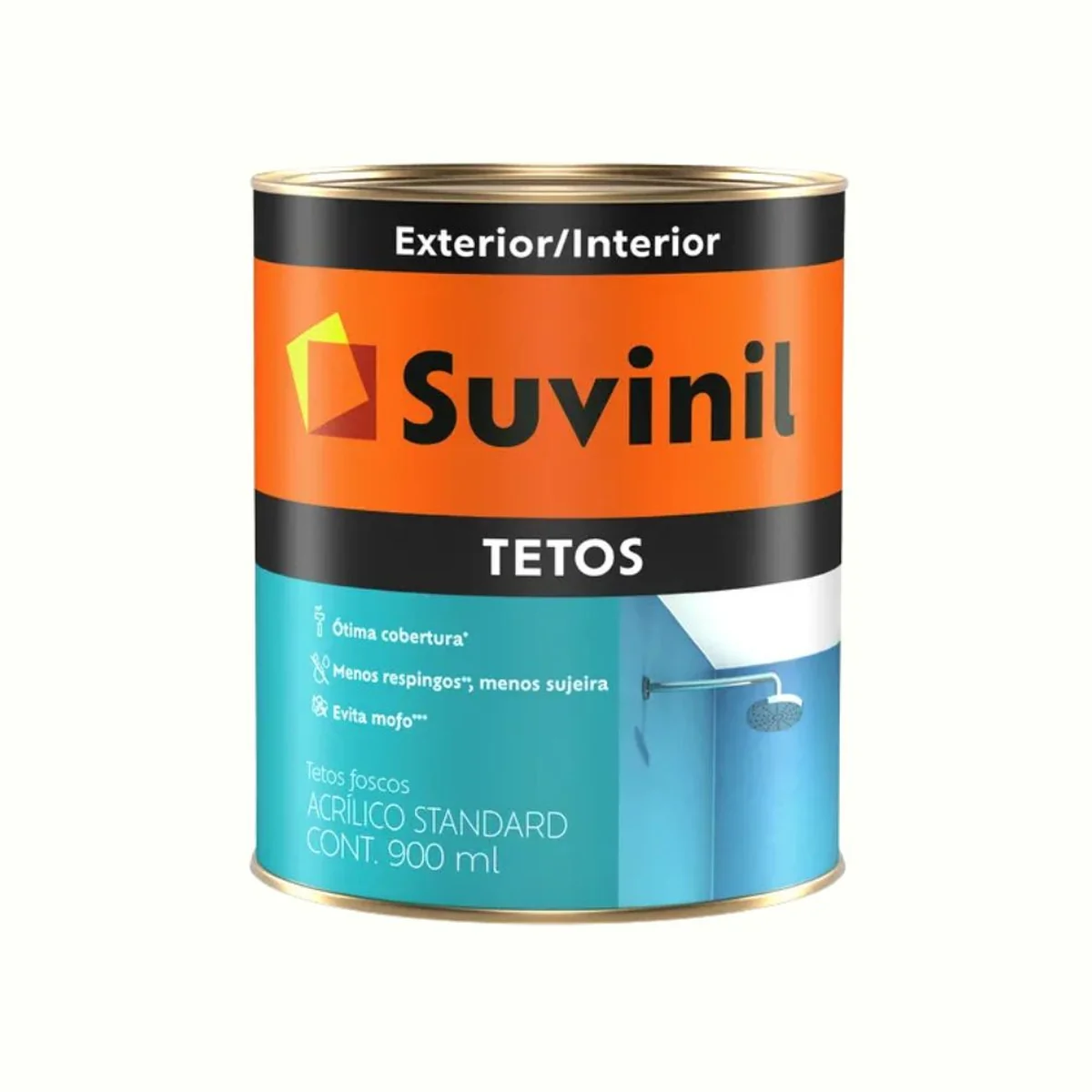 Tinta Standard Acrílica Fosco Tetos Branco 0,9L Suvinil - imagem 1