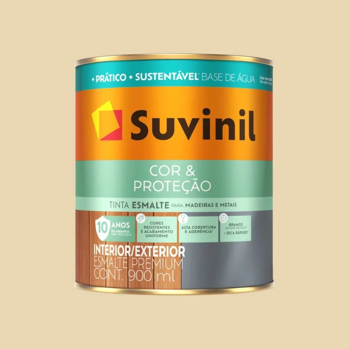 Esmalte Premium Base Água Brilhante Cor e Proteção Marfim Suvinil - imagem 1
