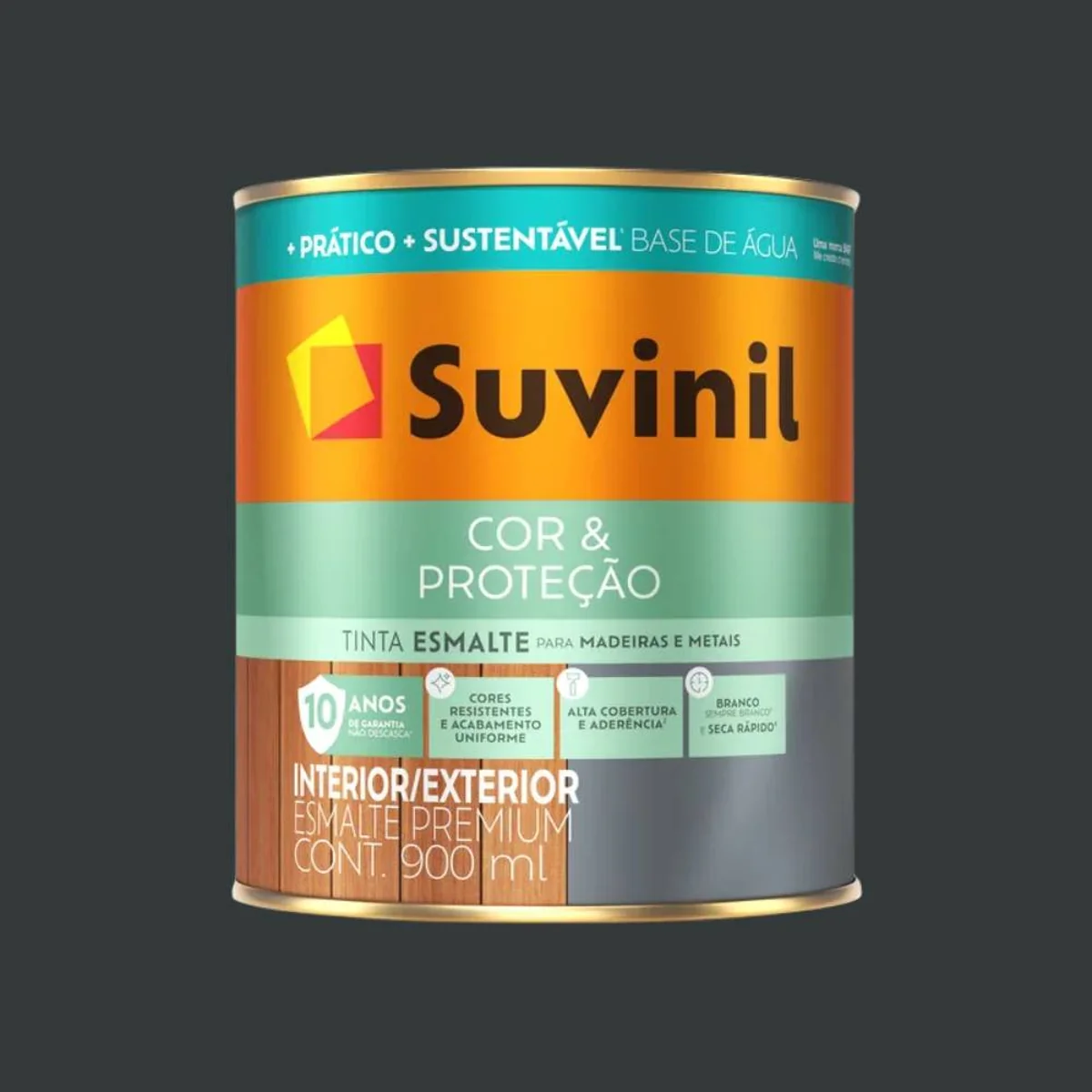 Esmalte Premium Base Água Fosco Cor e Proteção Preto Suvinil - imagem 1