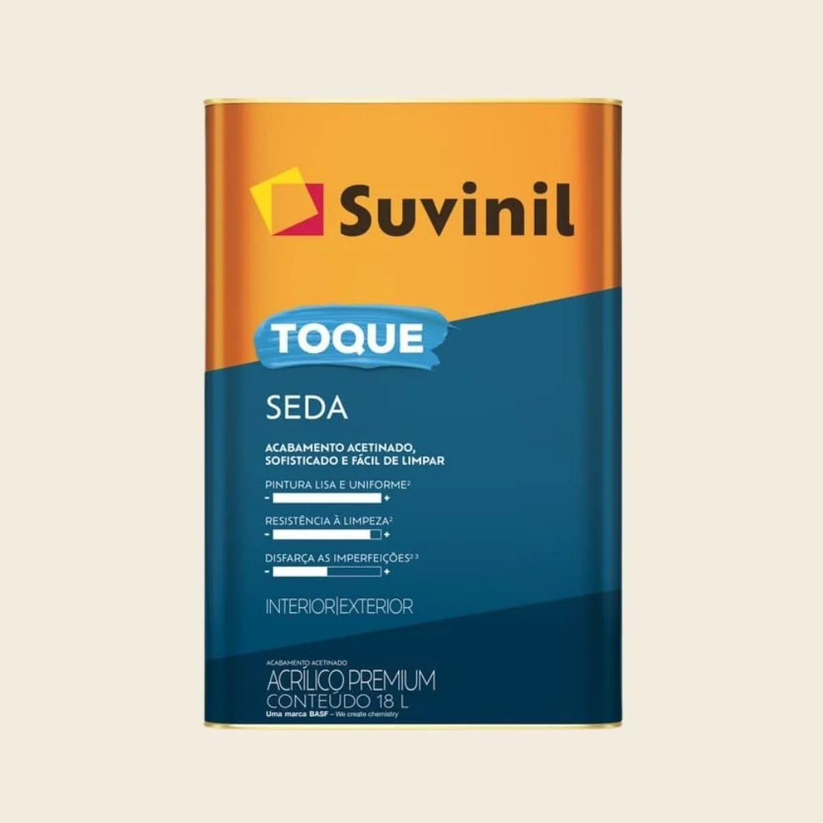 Tinta Premium Acrílica Acetinada Toque de Seda Branco 18L Suvinil - imagem 1