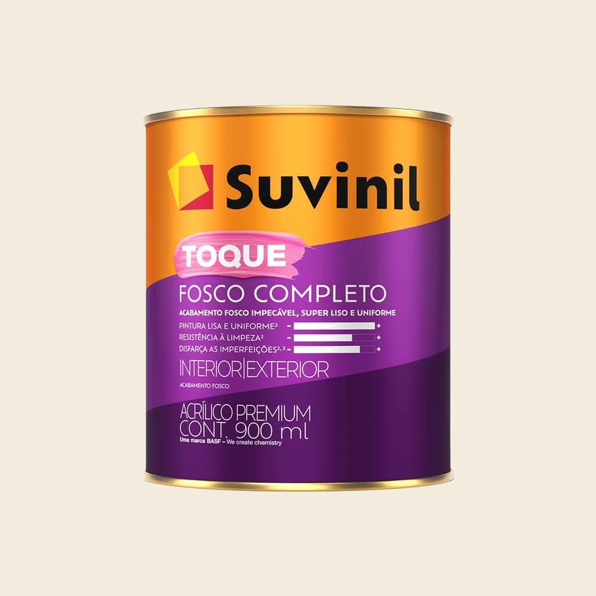 Tinta Premium Acrílica Toque Fosco Completo Branco 0,9L Suvinil - imagem 1