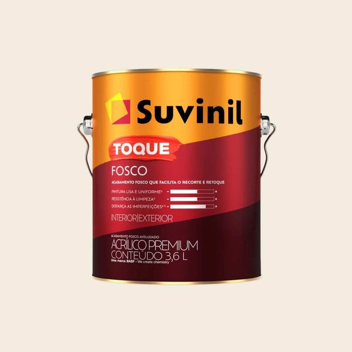 Tinta Premium Acrílica Fosco Toque Branco 3,6L Suvinil - imagem 1