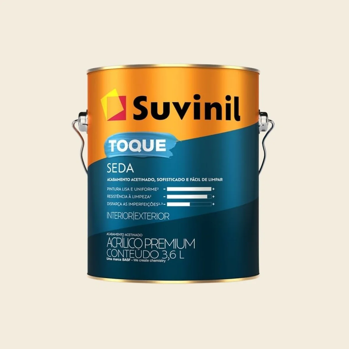 Tinta Premium Acrílica Acetinada Toque de Seda Branco 0,9L Suvinil - imagem 1