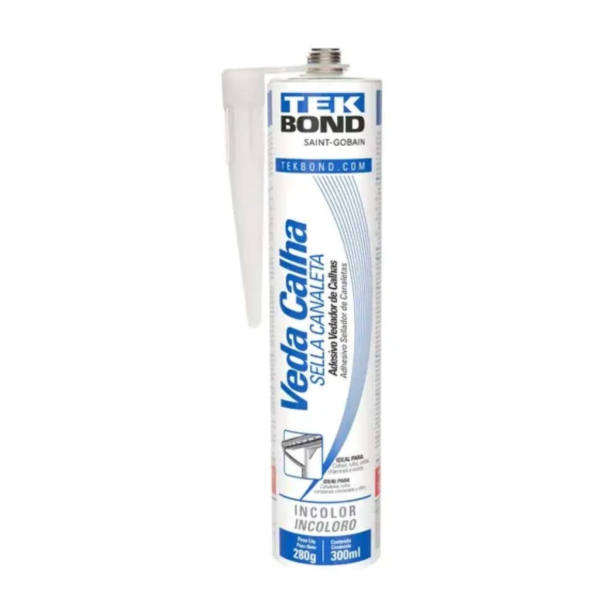 Adesivo Veda Calha Incolor Cartucho 280g Tekbond - imagem 1