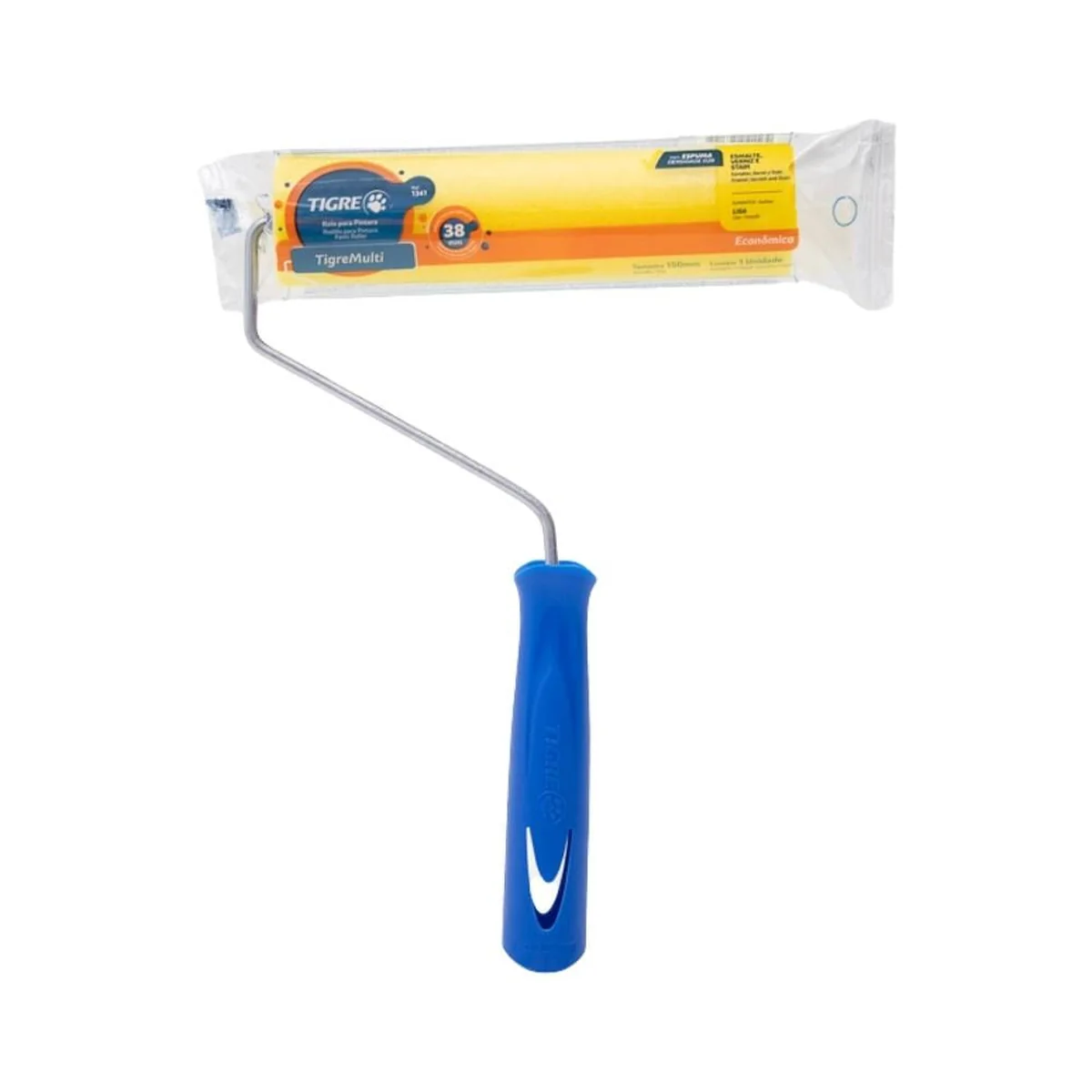 Rolo de Espuma Amarelo com Suporte 1341 15cm Tigre - imagem 1