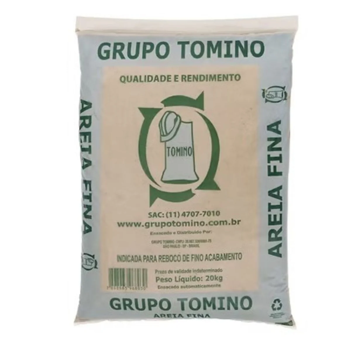Areia Fina Lavada para Construção 20kg Tomino - imagem 1