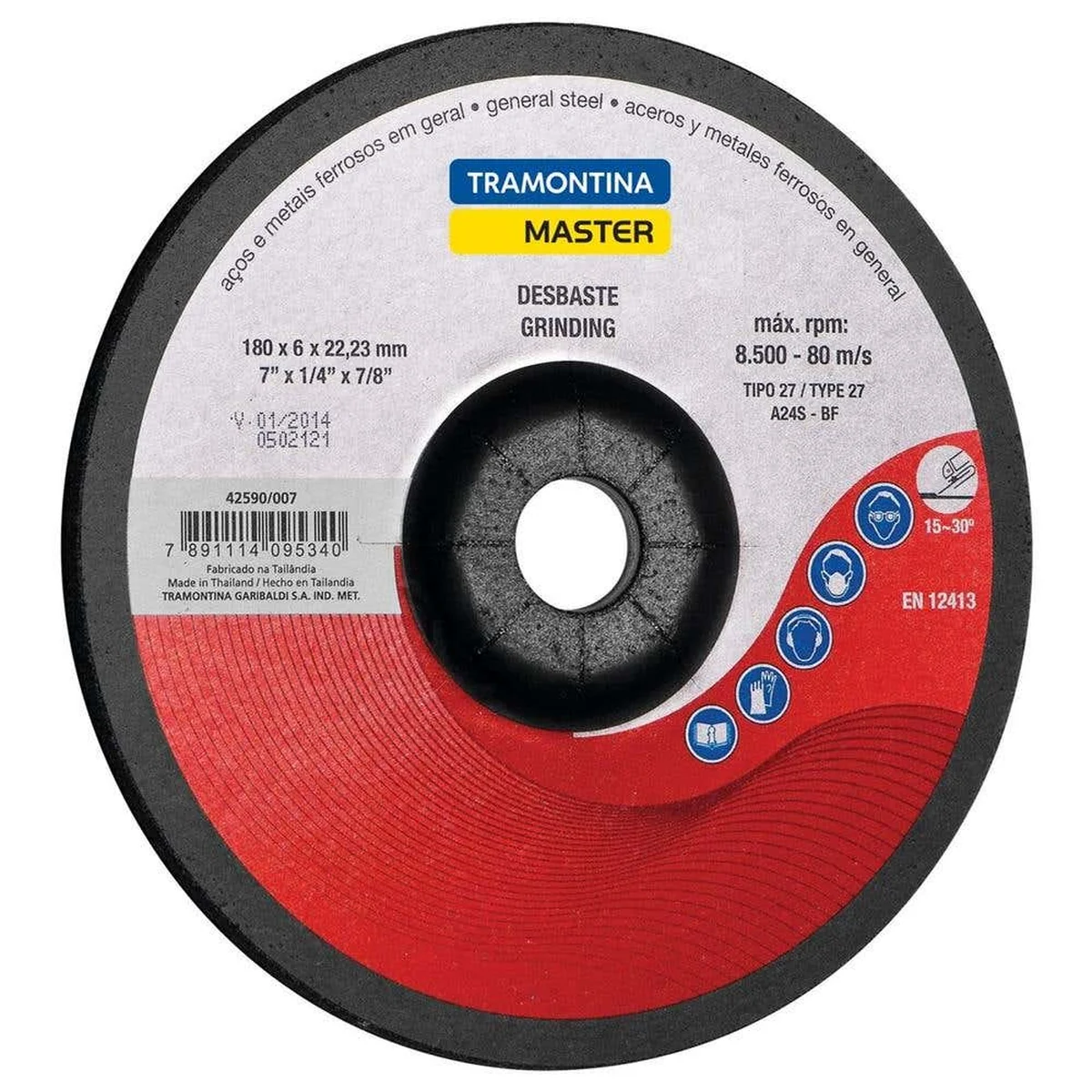 Disco Desbaste Metal 7"x6x22mm 42590/007 Tramontina - imagem 1