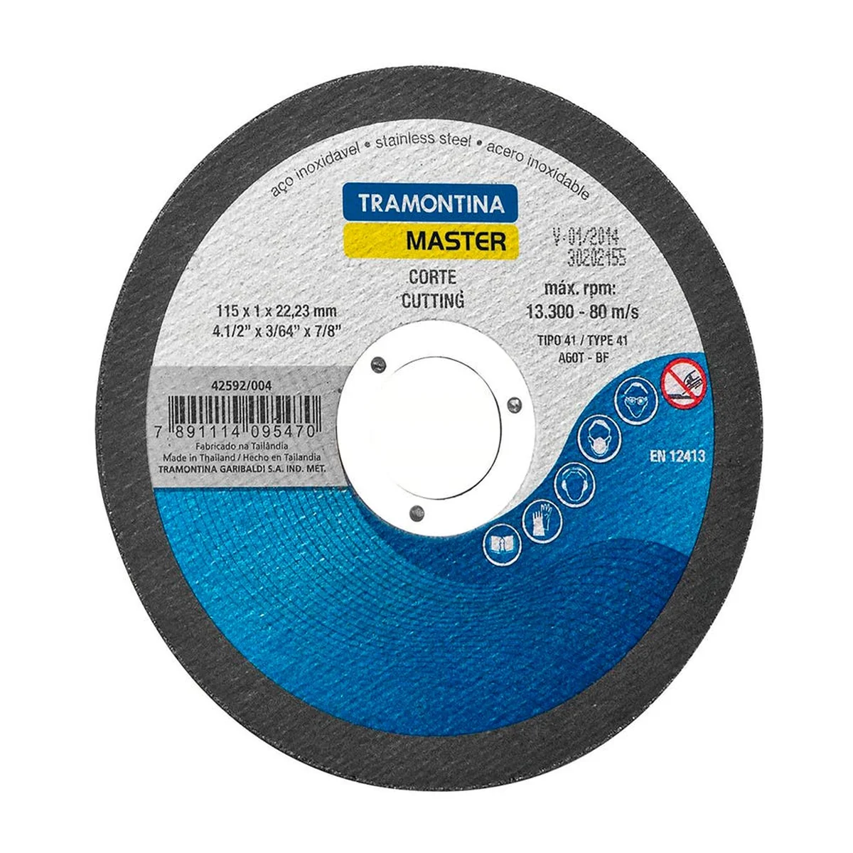 Disco de Corte Aço Inox 4.1/2" 1x115mm 2 Malhas 42592/004 Tramontina - imagem 1