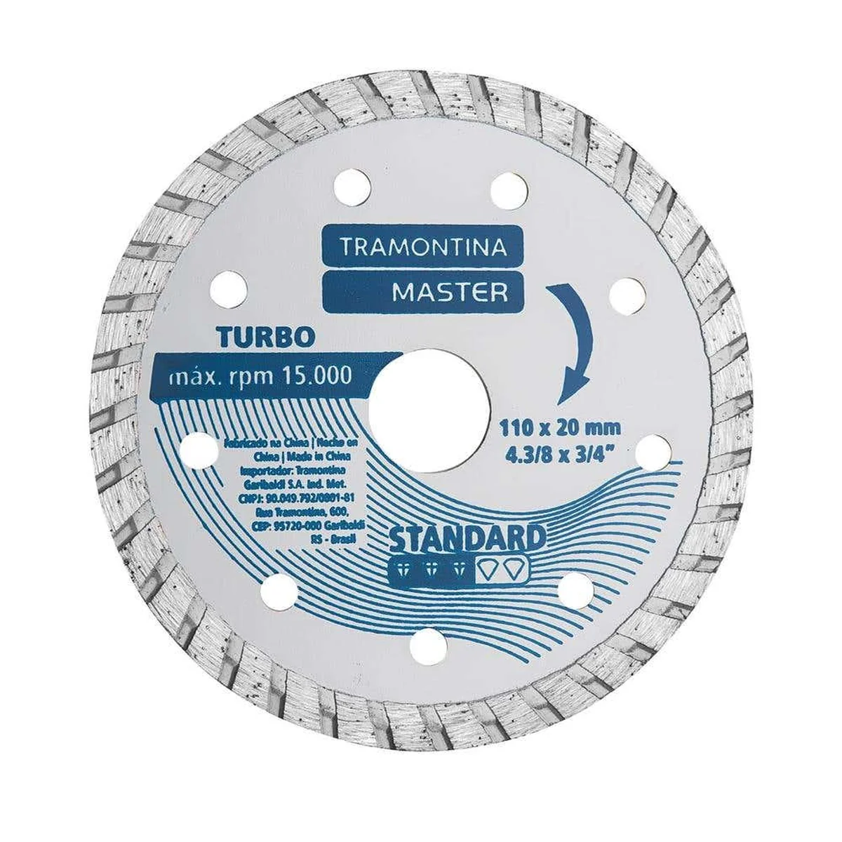 Disco Diamantado Turbo 4.3/8"x20mm STD 42596/504 Tramontina - imagem 1