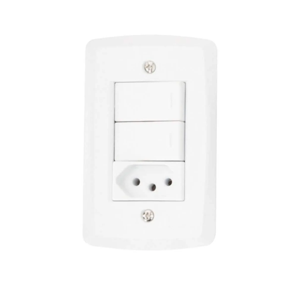 Conjunto Duplo Interruptor Simples+Tomada 2P+T 10A Lux² 57145/073 Tramontina - imagem 1